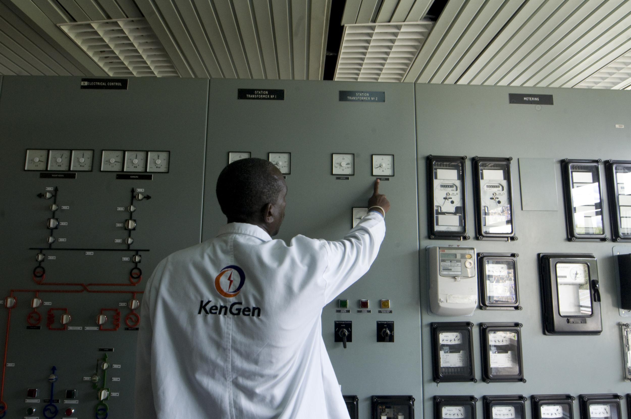 An engineer at KenGen’s Masinga hydro-electricity dam control room. Over-reliance on hydro power has been problematic in times of drought