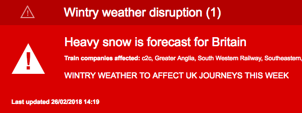 Red alert: trains face severe disruption in the next few days