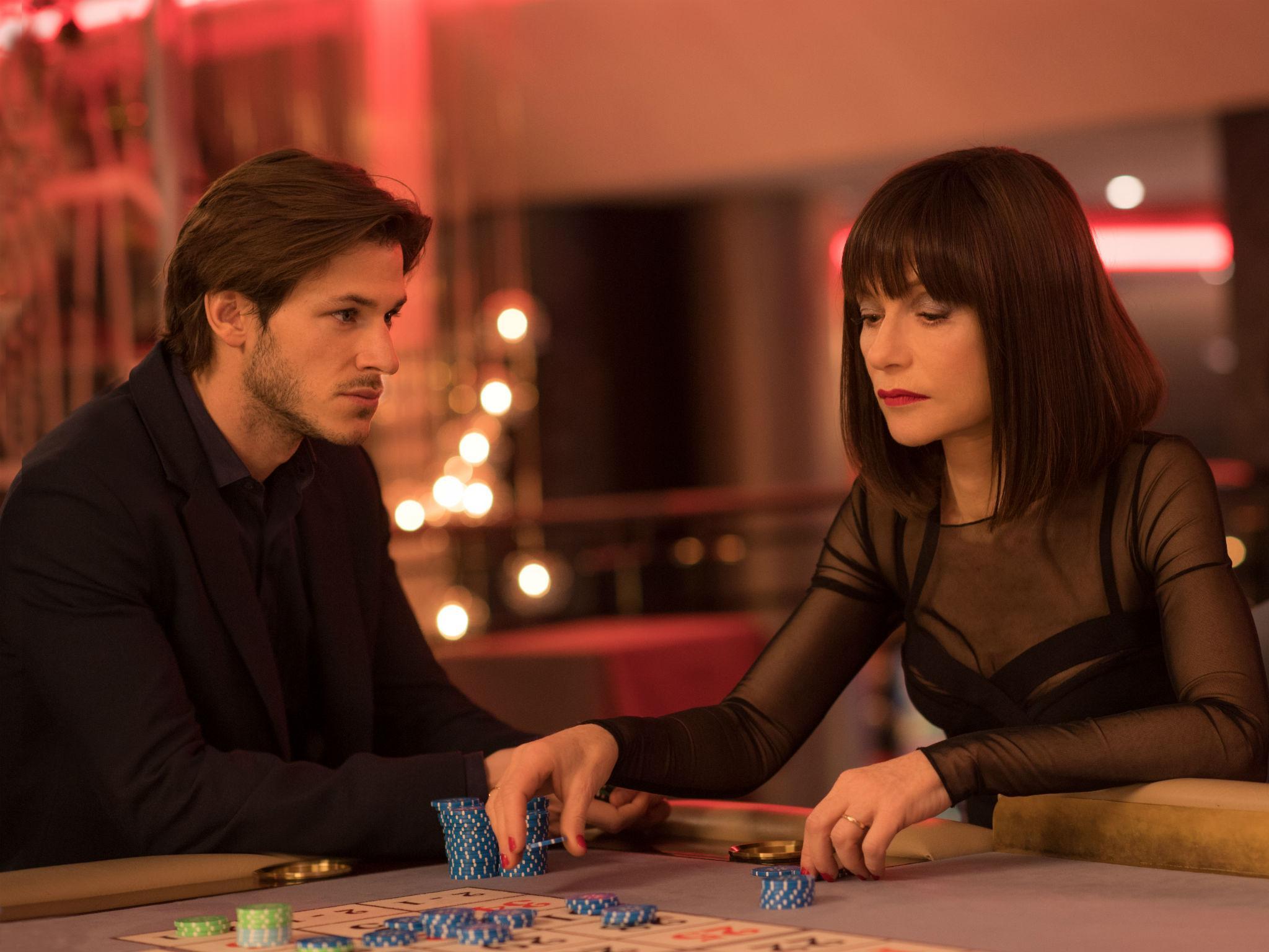 Huppert as prostitute Eva who leads playwright Bertrand Valade (Gaspard Ulliel) to ruin