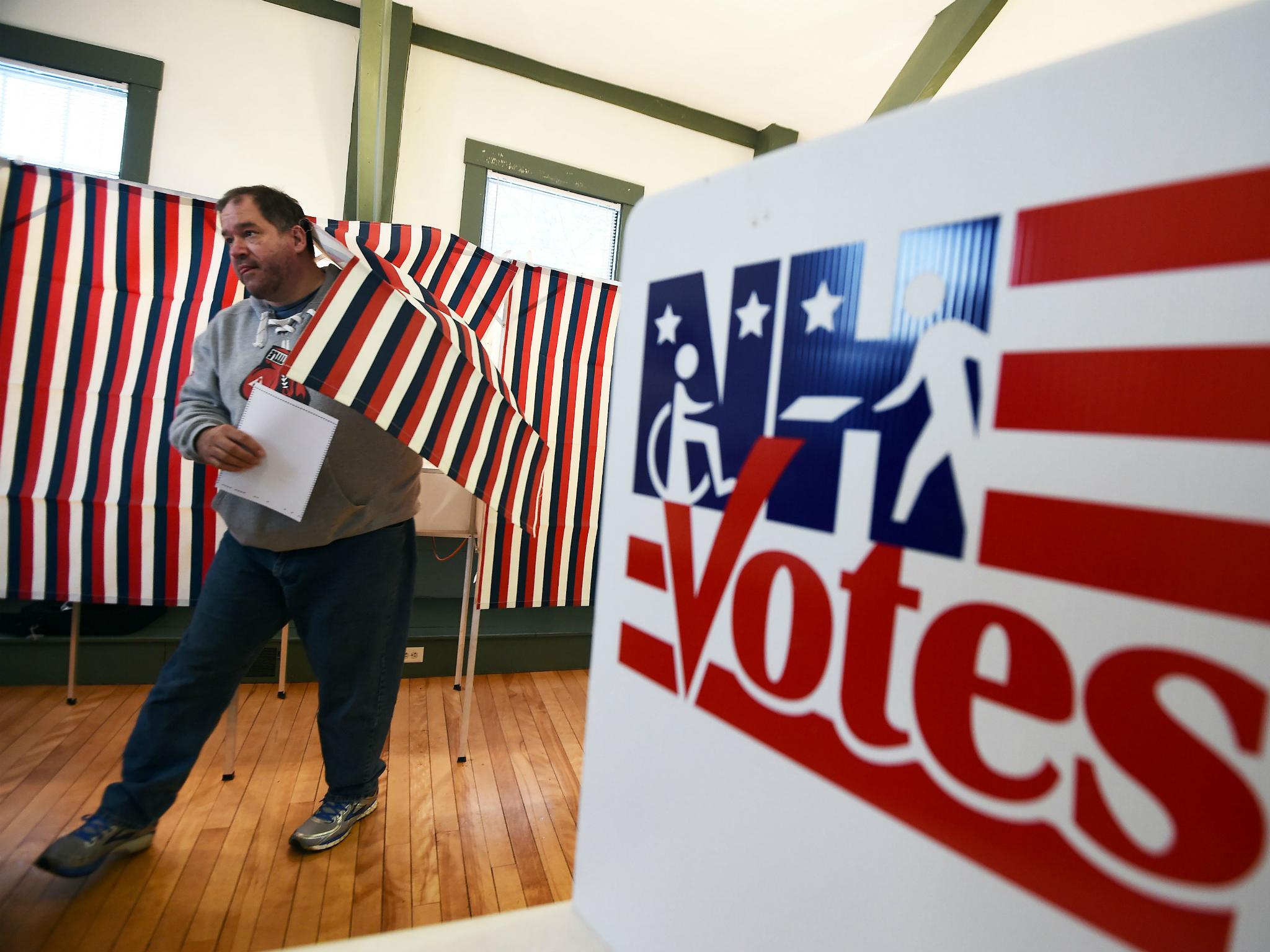 Voter casts his ballot in the 2016 presidential election