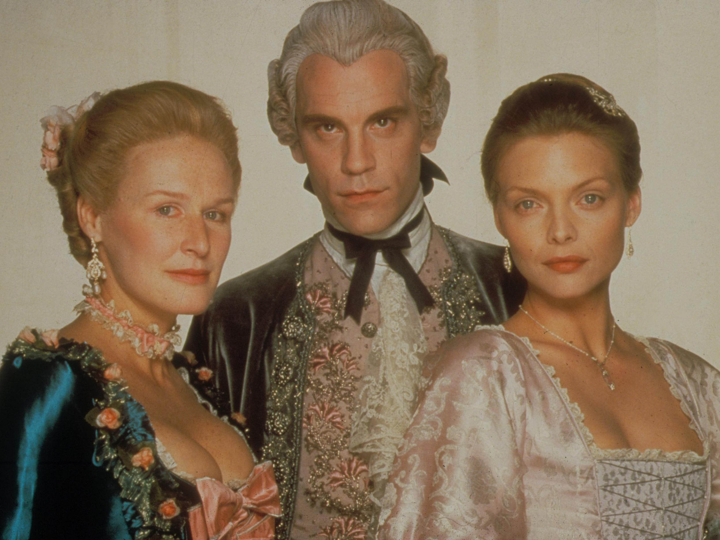 Glenn Close, Malkovich and Michelle Pfeiffer in ‘Dangerous Liaisons’ (1988)