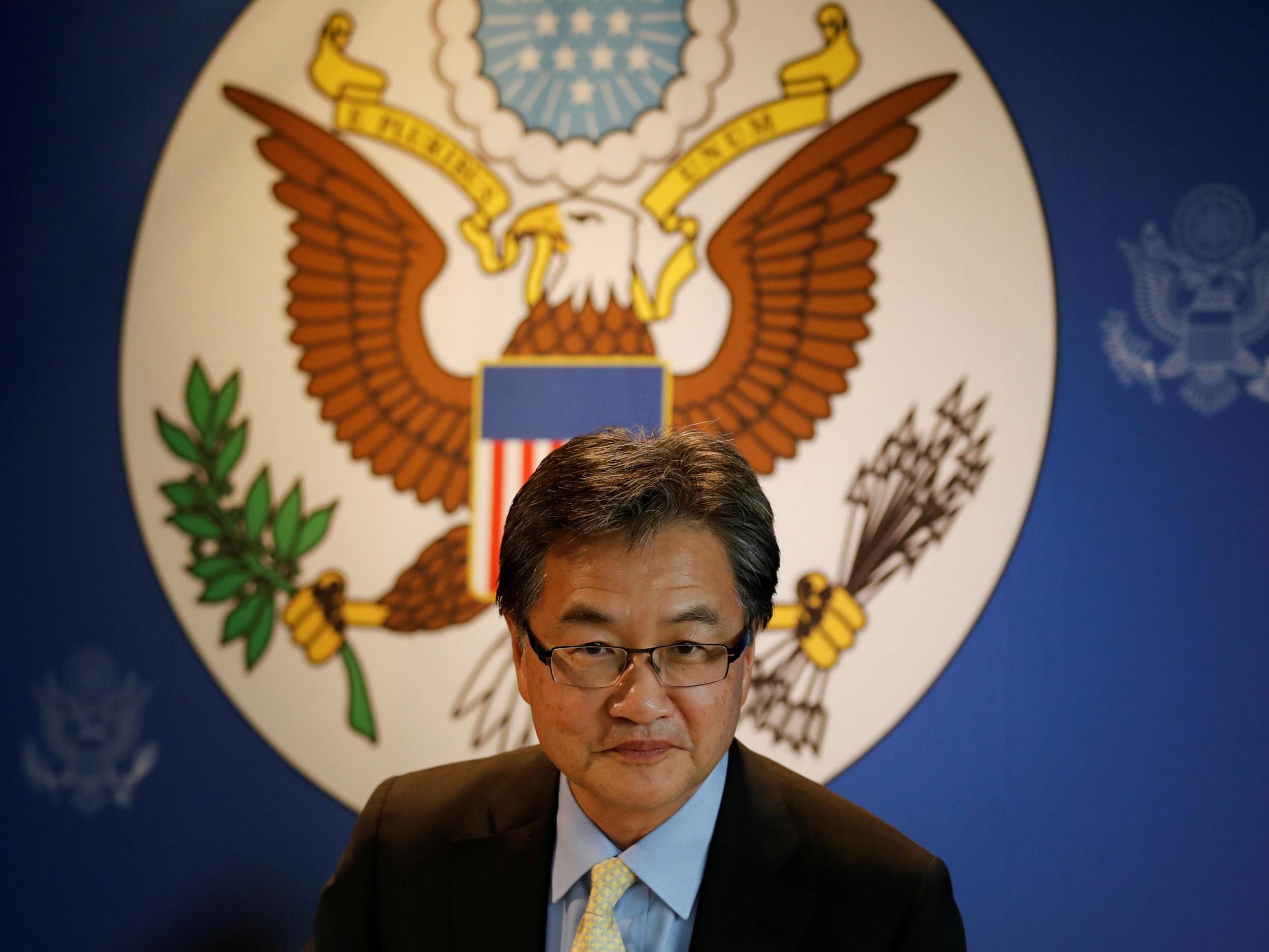 Joseph Yun arrives at a meeting with the media in Bangkok, Thailand, last year