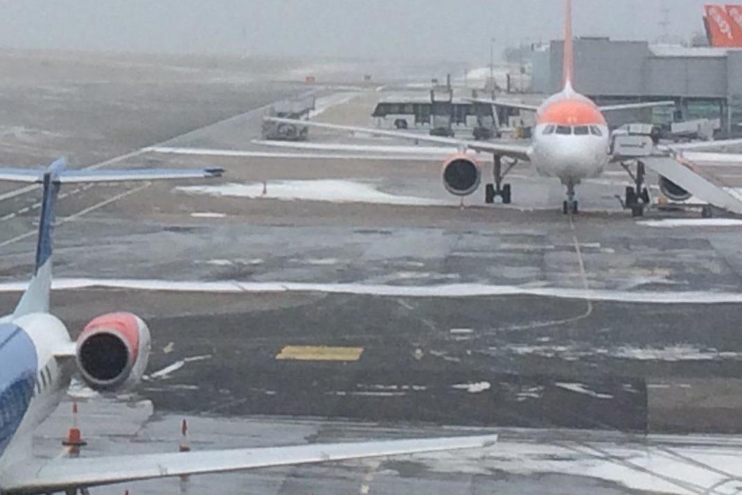 Ready to go? Bristol airport as the severe weather closes in