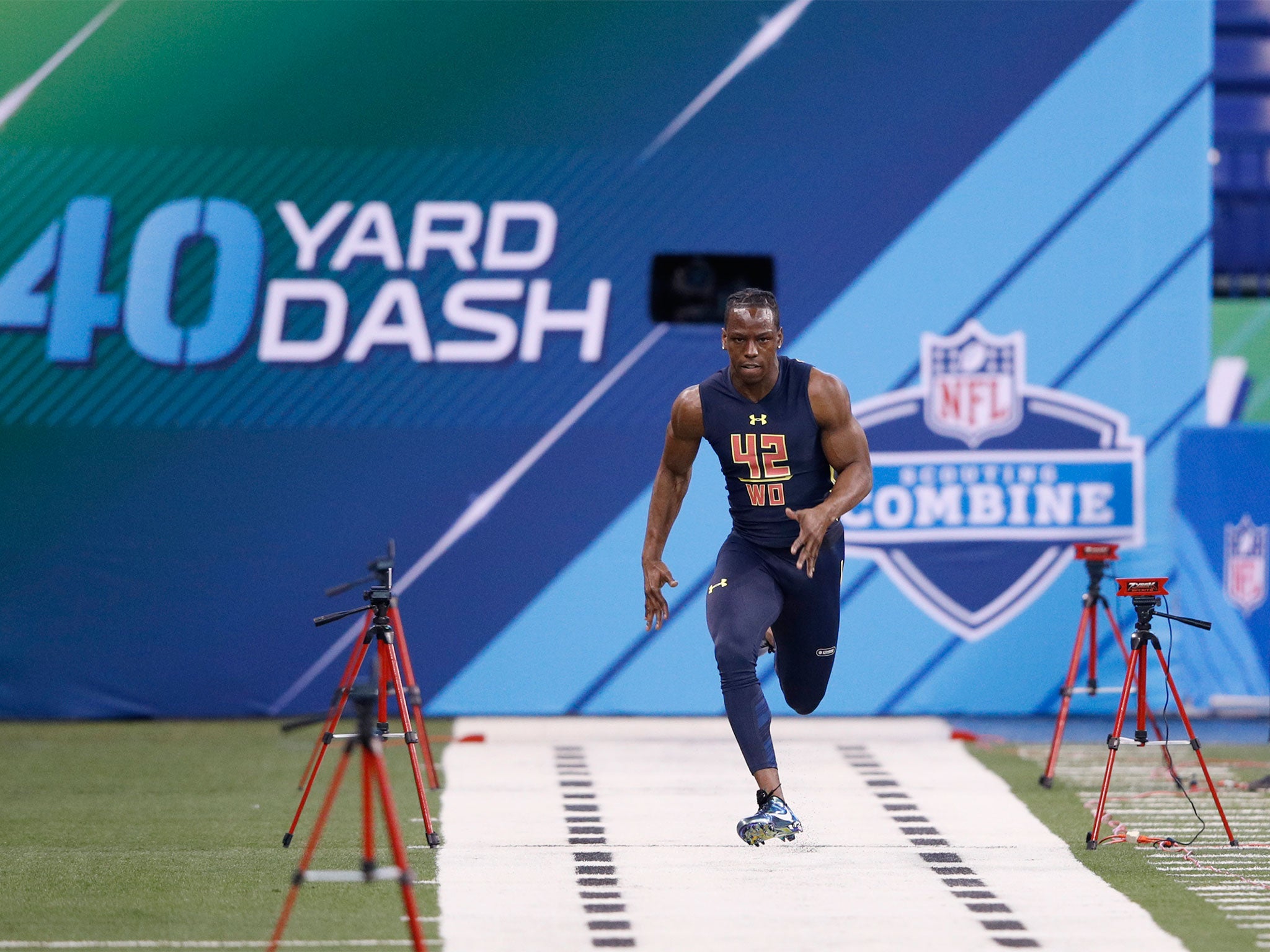 John Ross broke the 40-yard dash record in 2017 with a time of 4.22 seconds