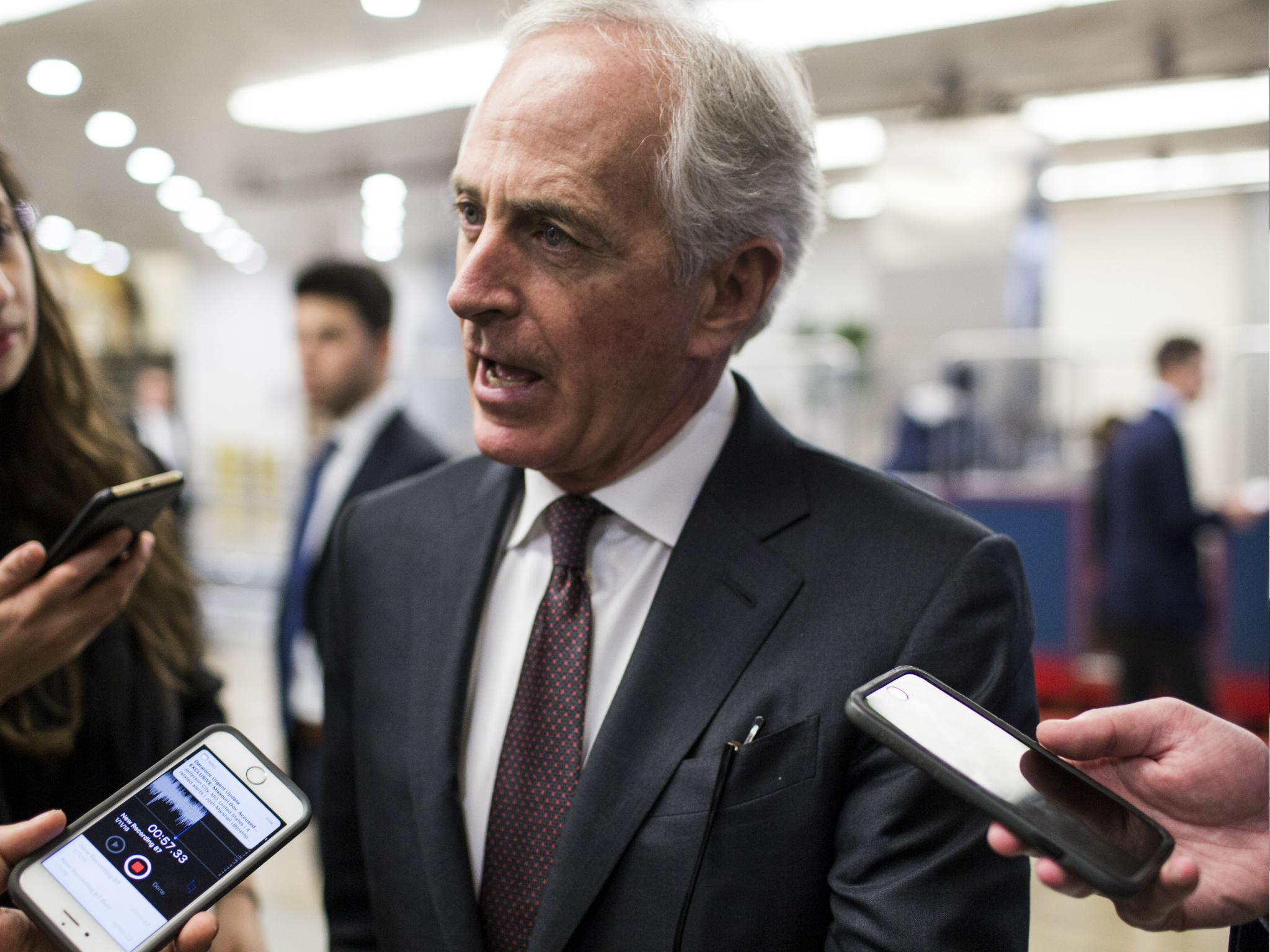 President Donald Trump's aides kept a folder documenting Republican Senator Bob Corker's attacks on Mr Trump and used it to remind the President not to support the Senator.