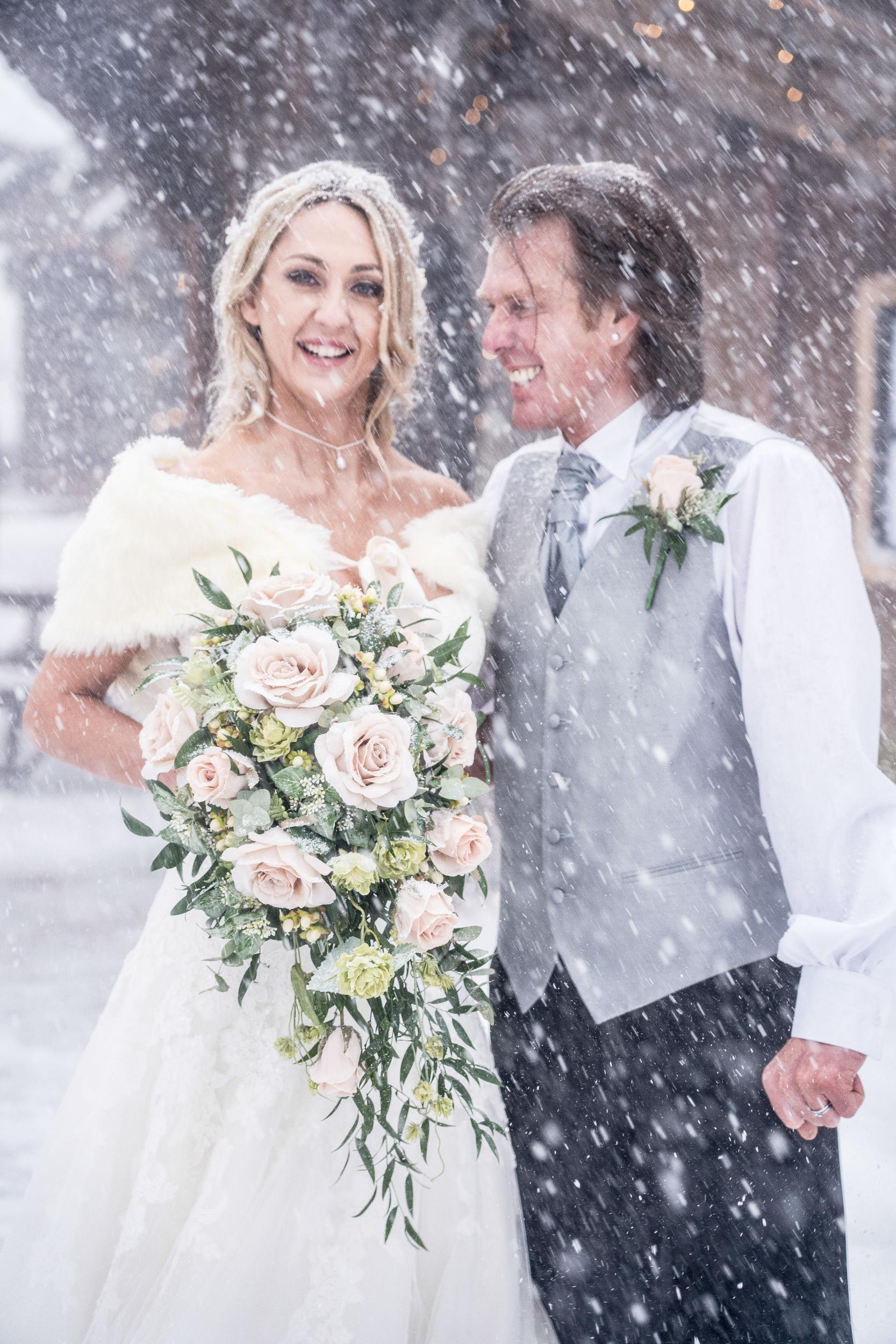 The couple in the snow during Storm Emma (Sean Elliott Photography)