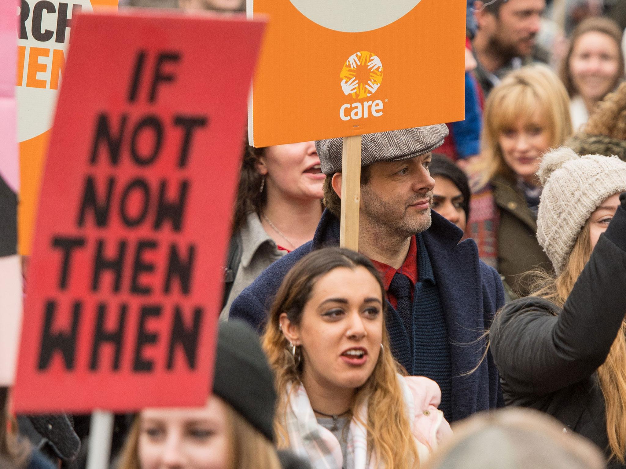 Actor Michael Sheen during the March4Women (PA)