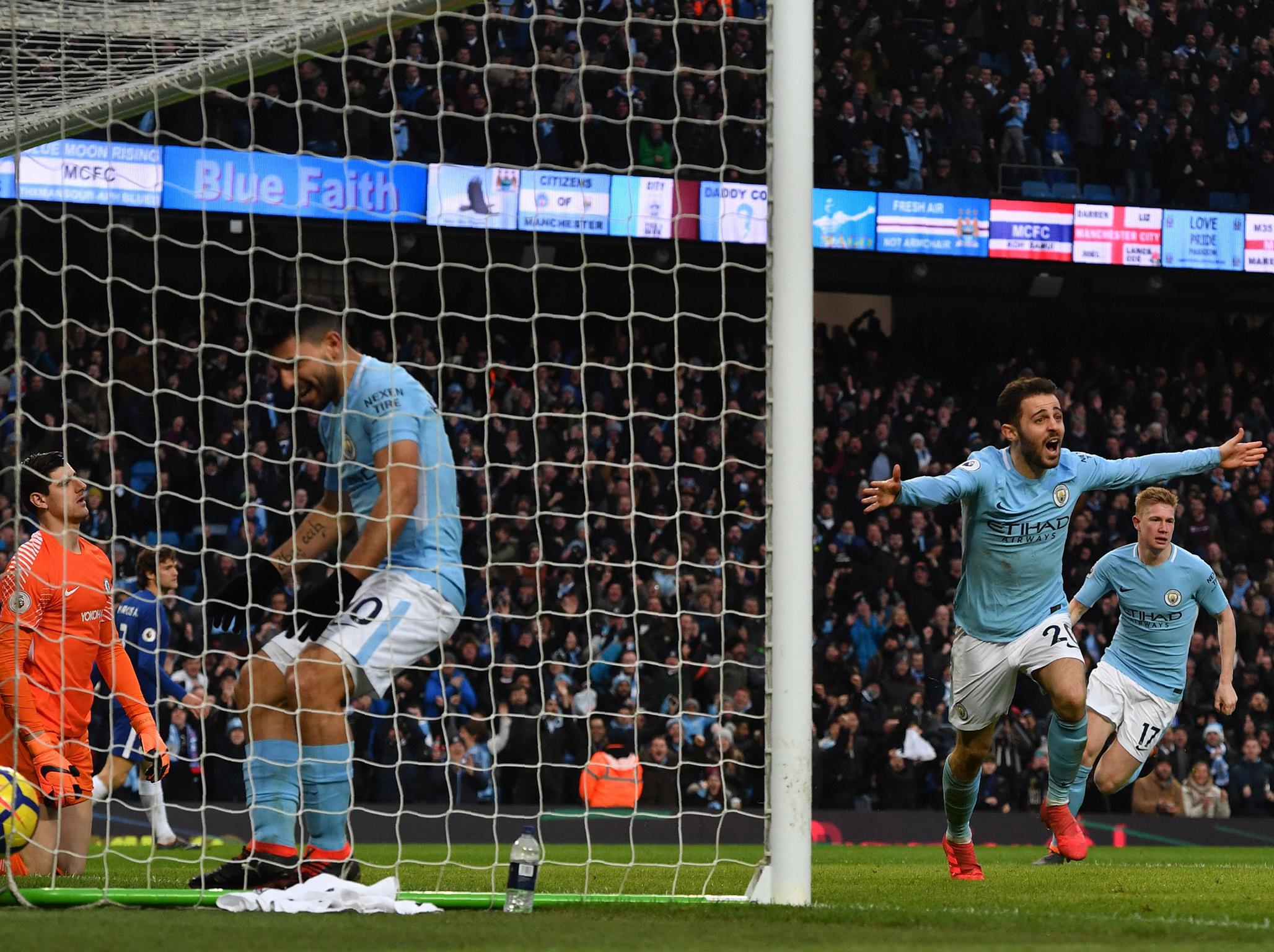 Barnardo Silva celebrates his decisive strike