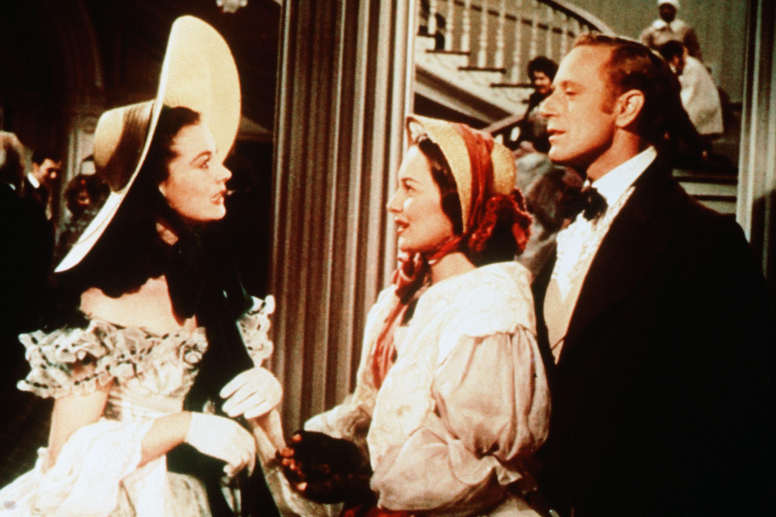 ‘Gone With the Wind’ saw de Havilland play Melanie Hamilton (centre), alongside Vivien Leigh and Leslie Howard