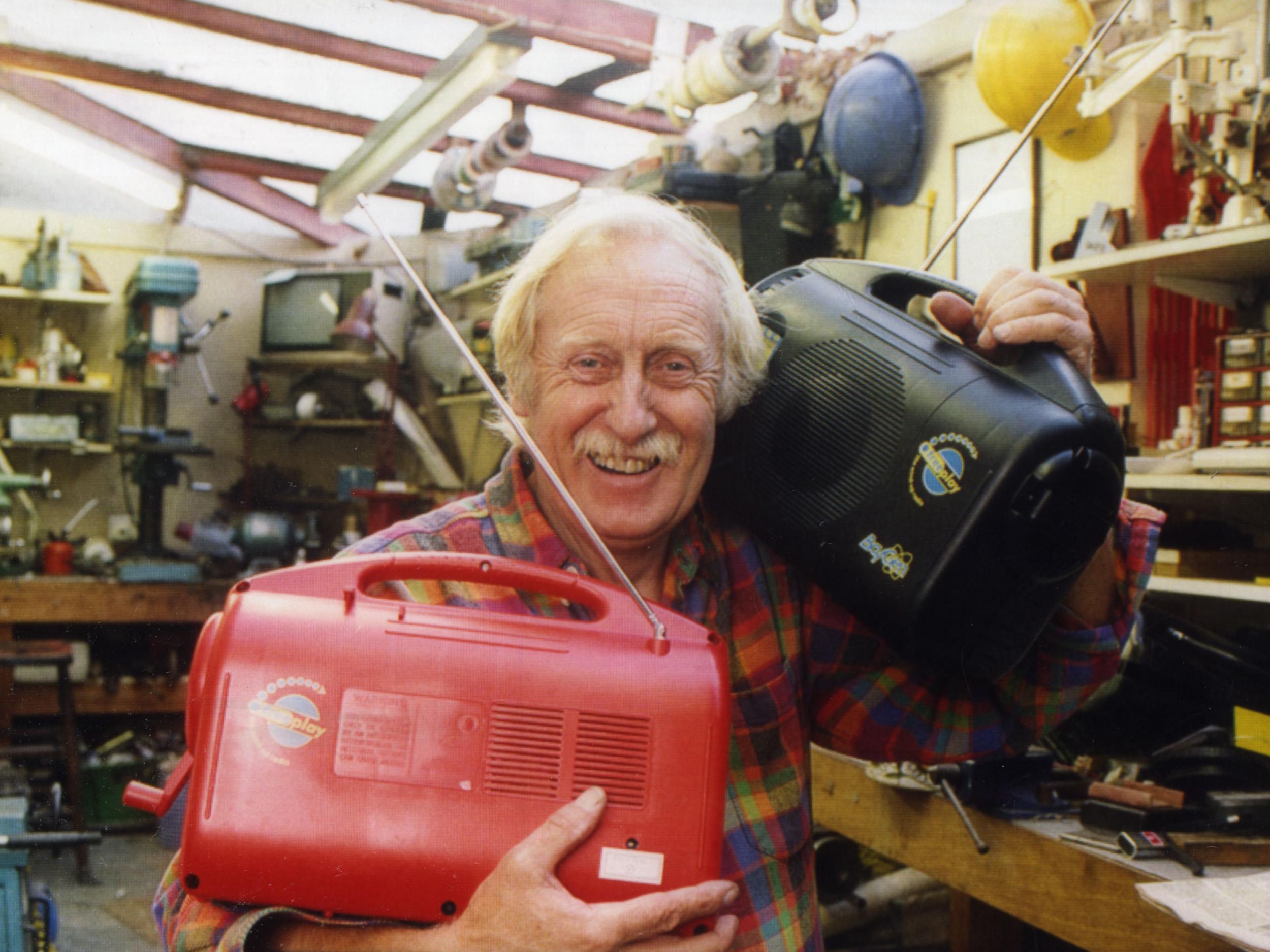 Baylis, pictured in his workshop with BayGen Freeway units, was keen for British inventors’ patents to be recognised internationally