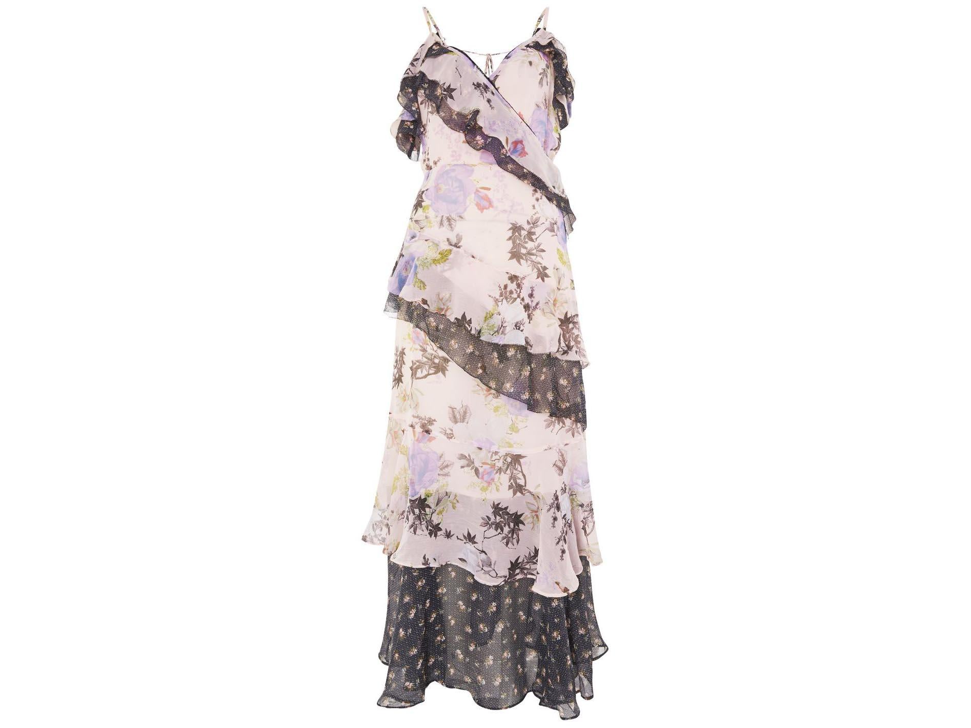 &#13;
Strappy, floral maxi dresses are the item du jour, such as this lace trim offering from Topshop, £55&#13;