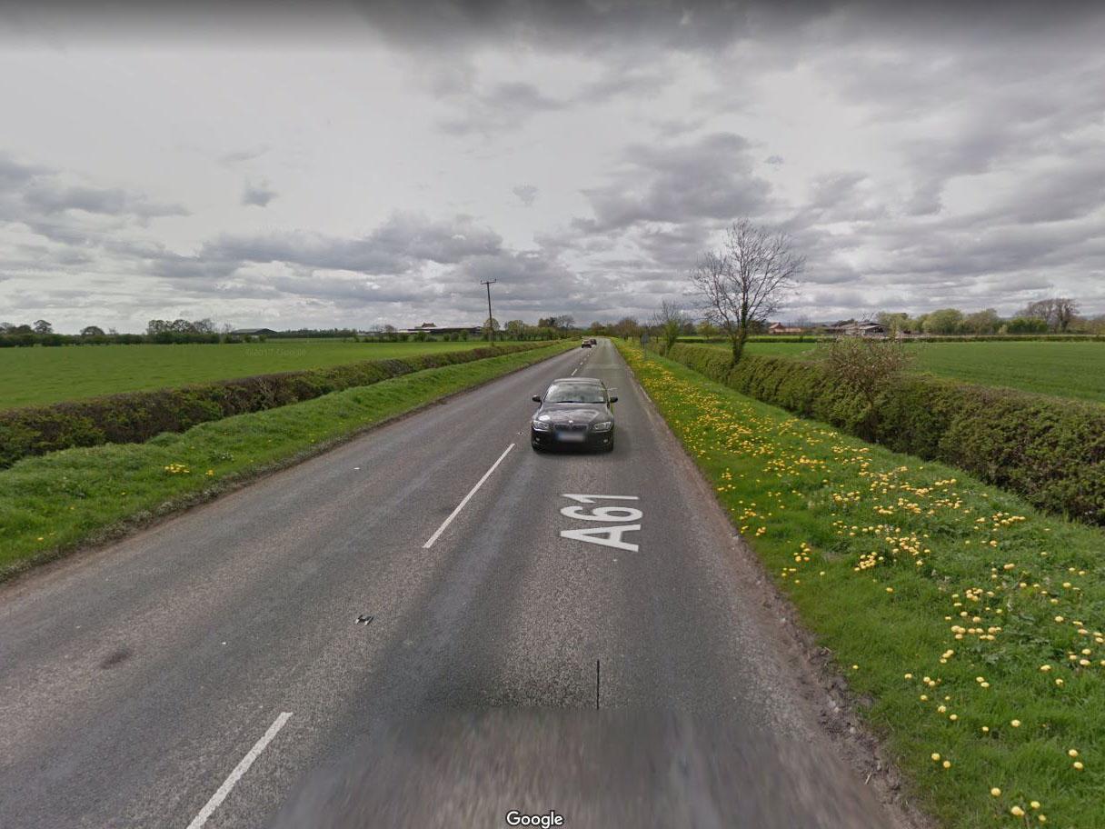 The crash happened on the A61 near Busby Stoop.