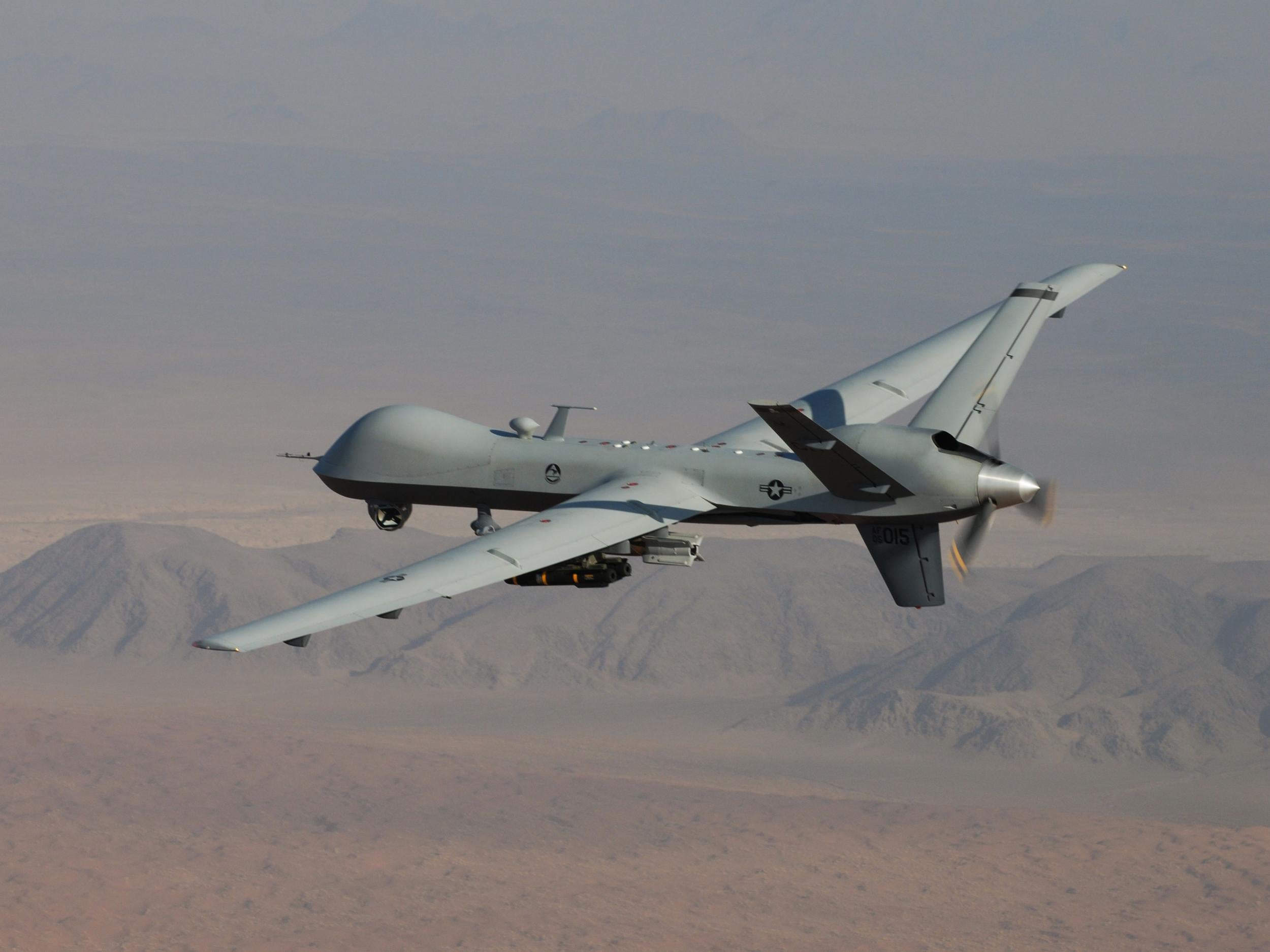 A US Air Force drone in flight over southern Afghanistan