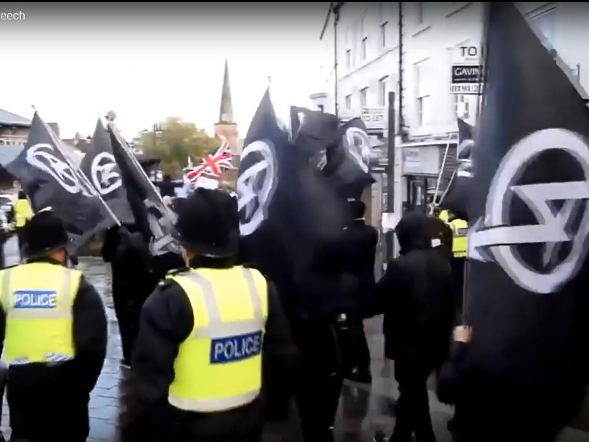 National Action members marching through Darlington in November 2016