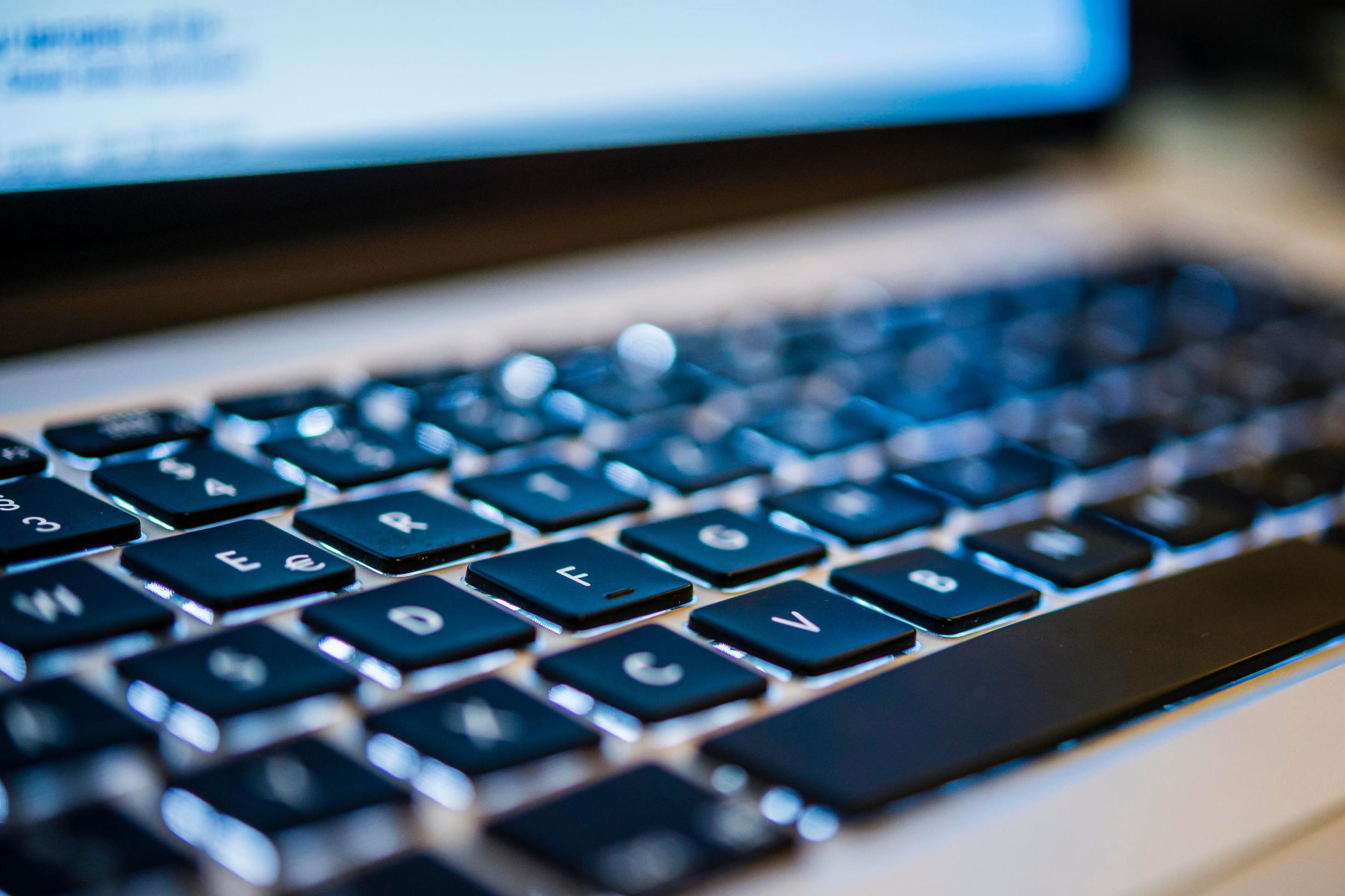 Illuminated MacBook Pro keyboard