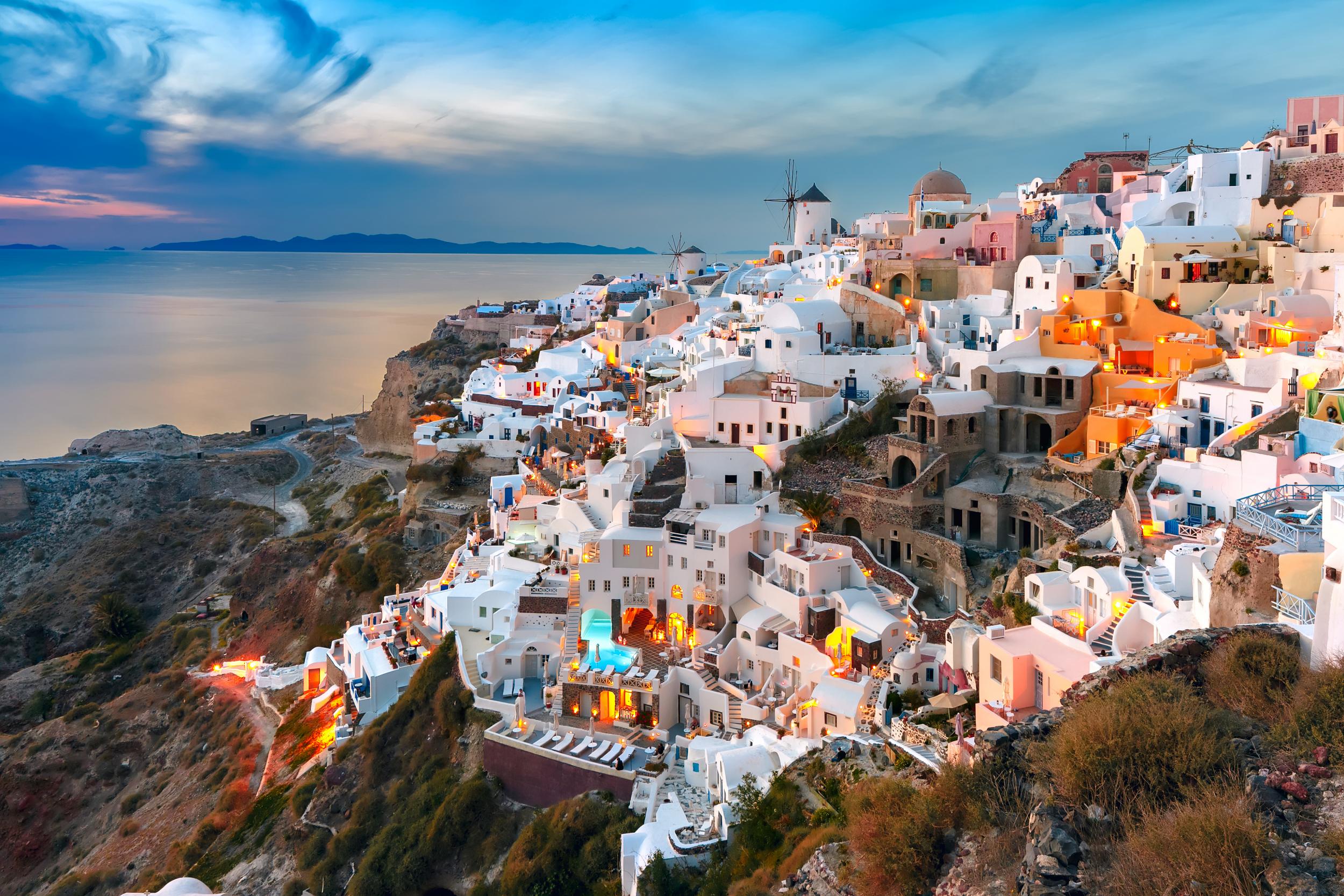 Tourists aside, Santorini’s serene setting makes it for excellent running (Getty)