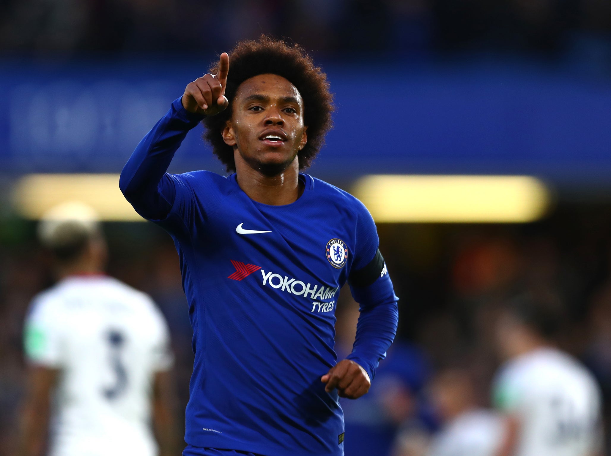 Willian scored Chelsea's only goal in the first leg against Barcelona