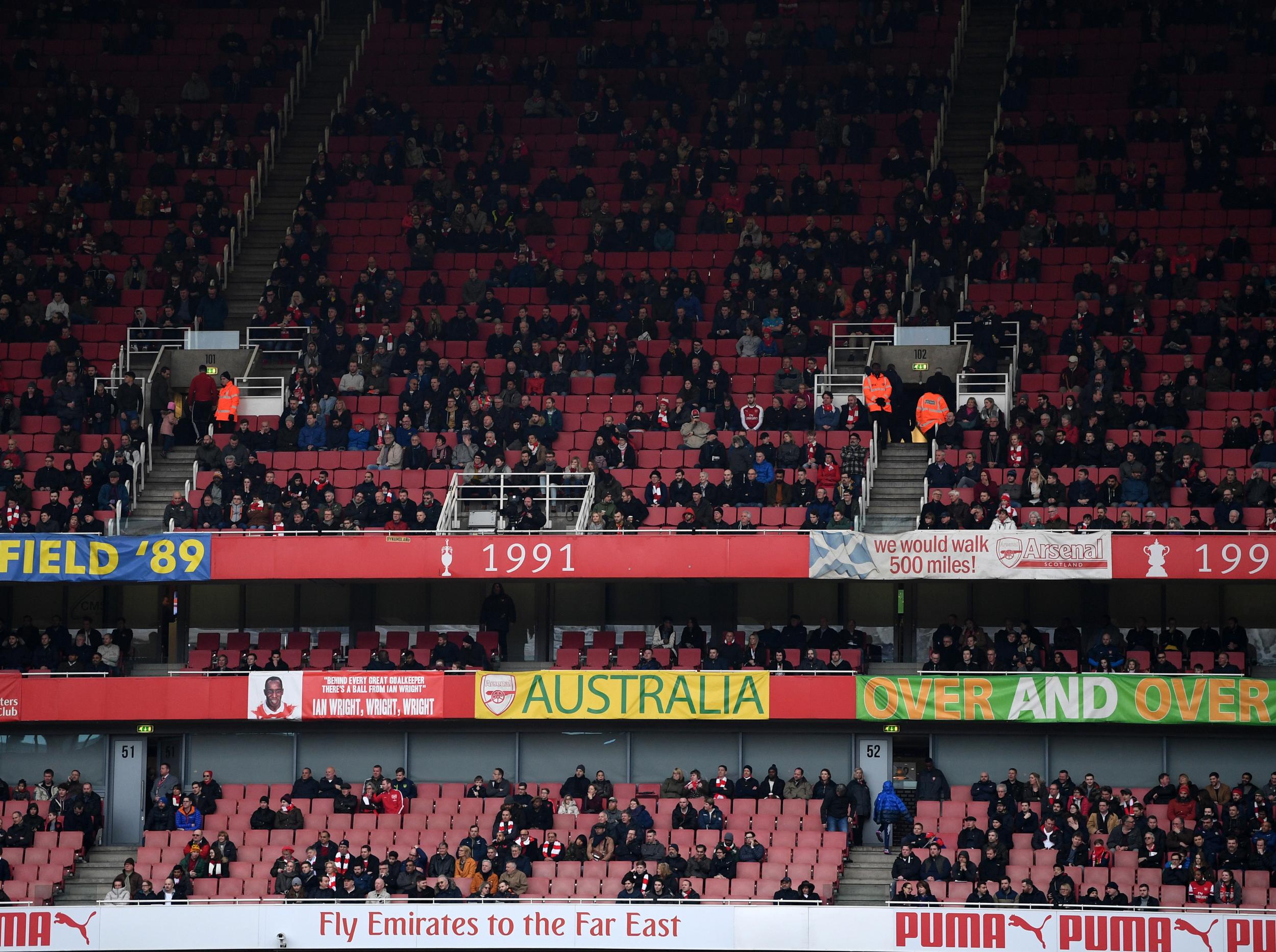 There were plenty of free seats in the Emirates