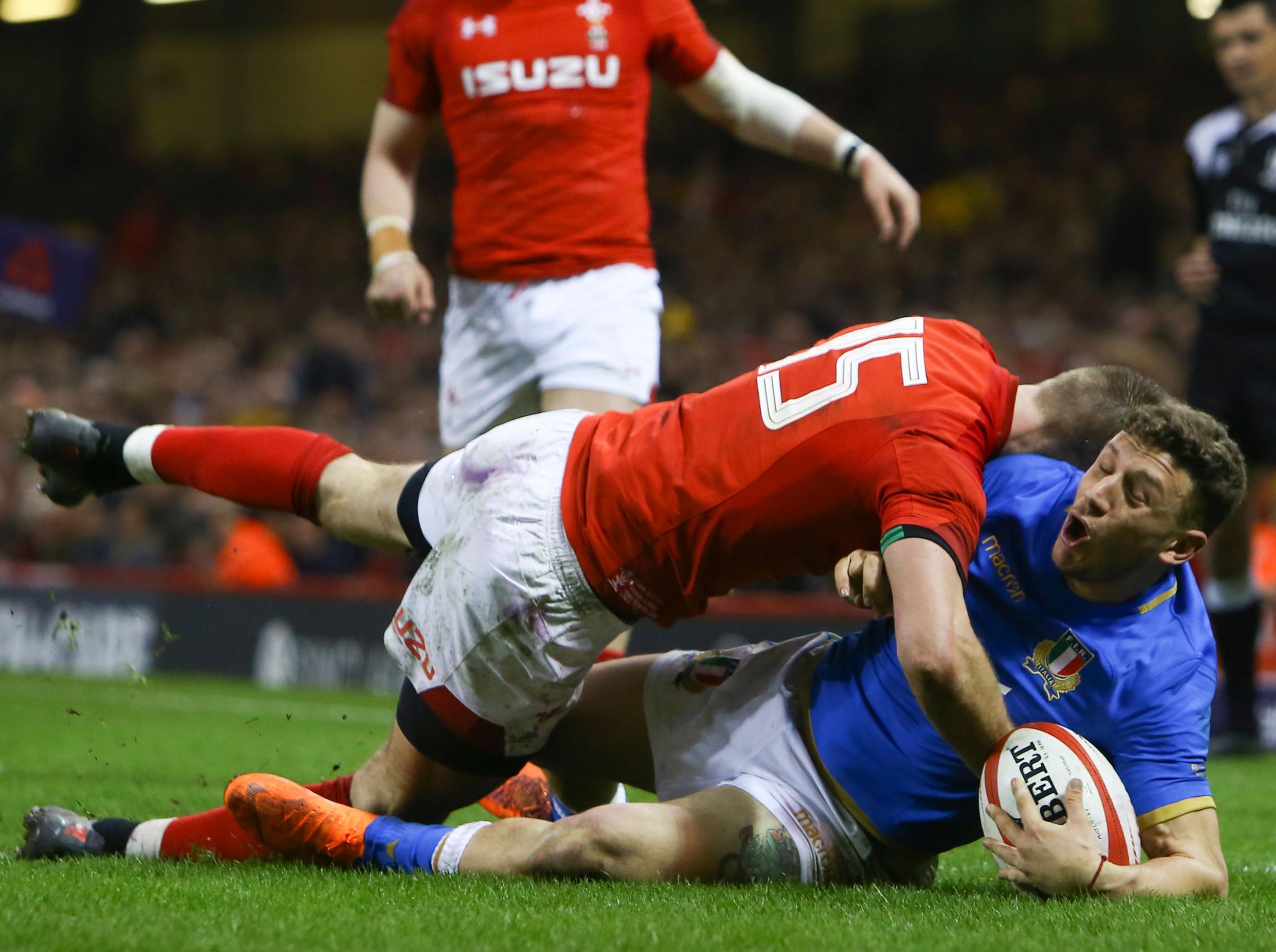 Liam Williams was shown a yellow card for this tackle