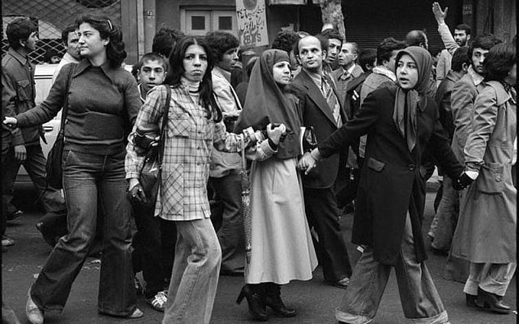 Demonstrations at the time of the Iranian revolution in 1979