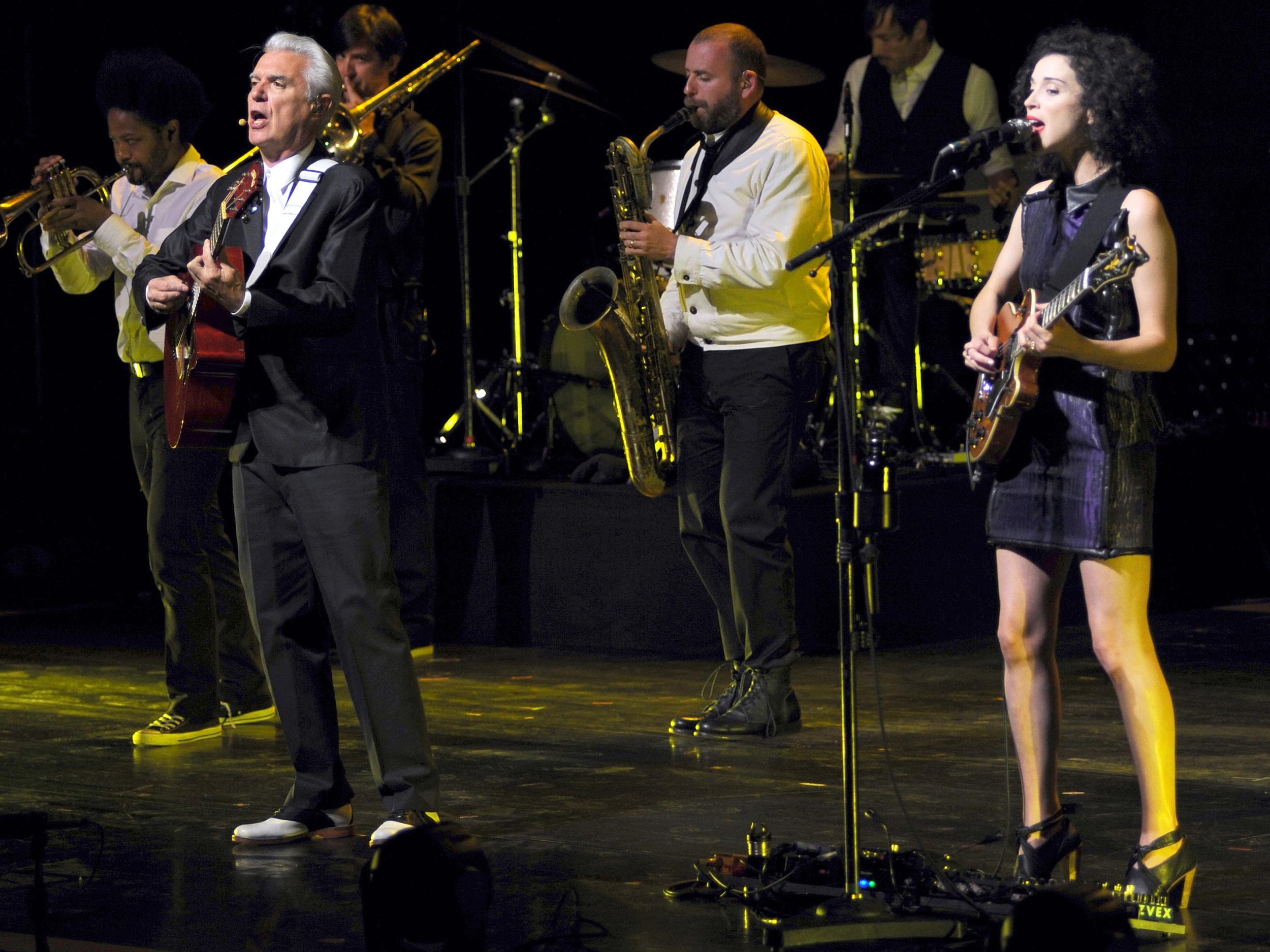 Byrne with St Vincent whom he collaborated with in 2012 on the album ‘Love This Giant’