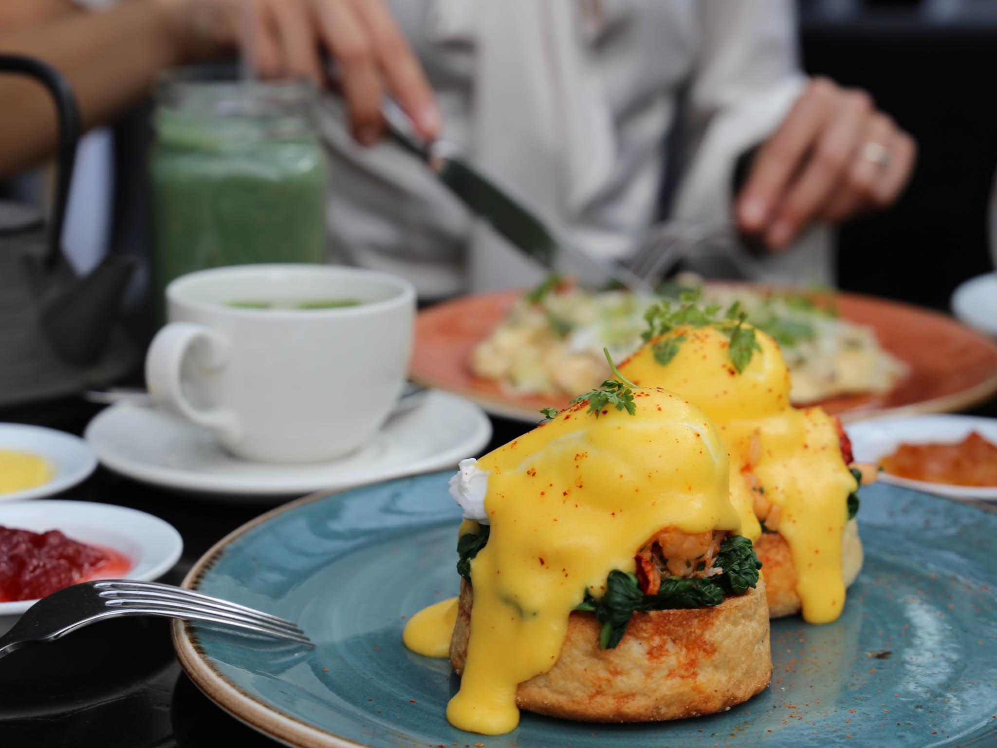 At nearly £20 the lobster benedict is not cheap but it is meaty and well worth