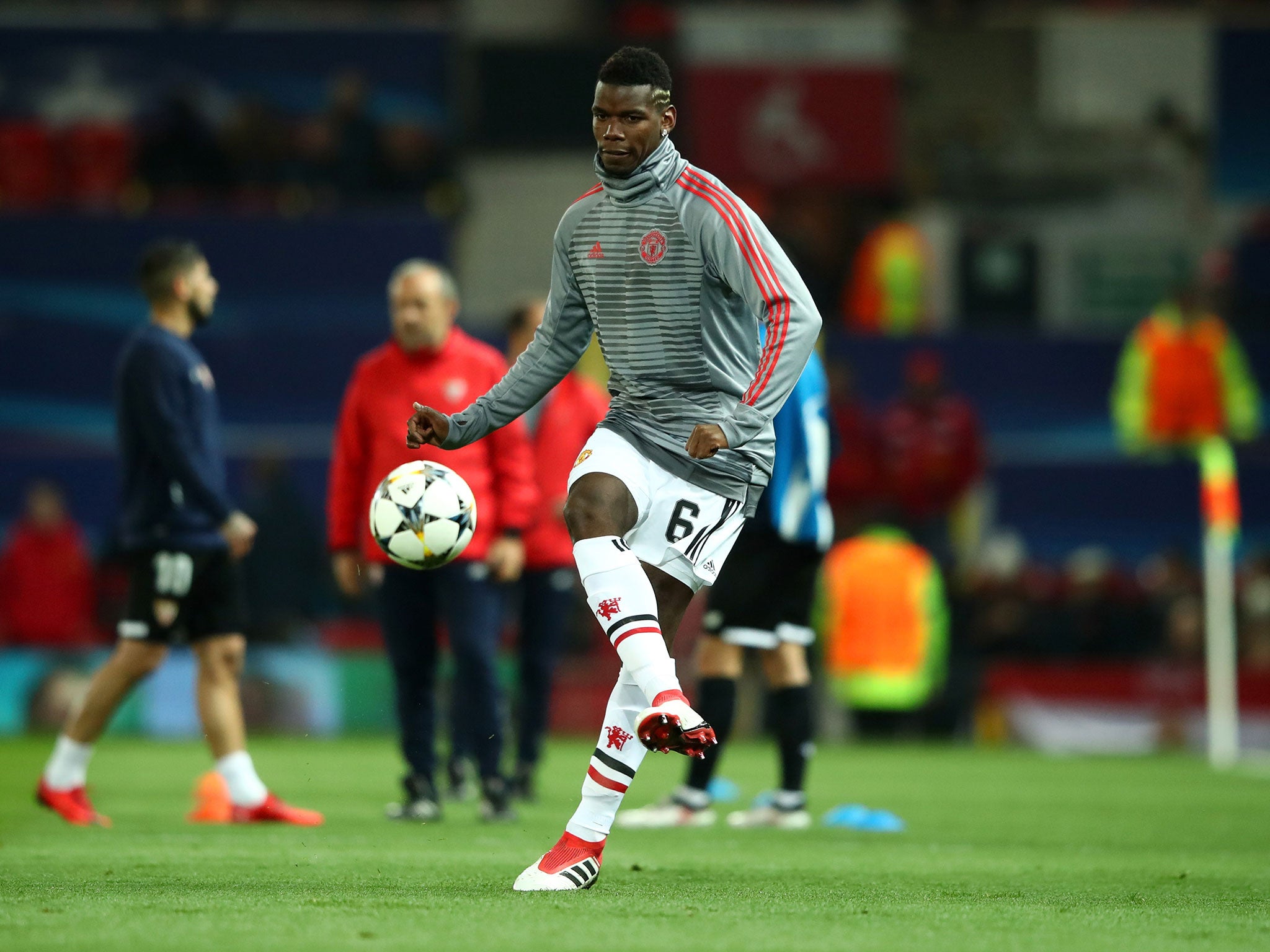 Paul Pogba in training with United