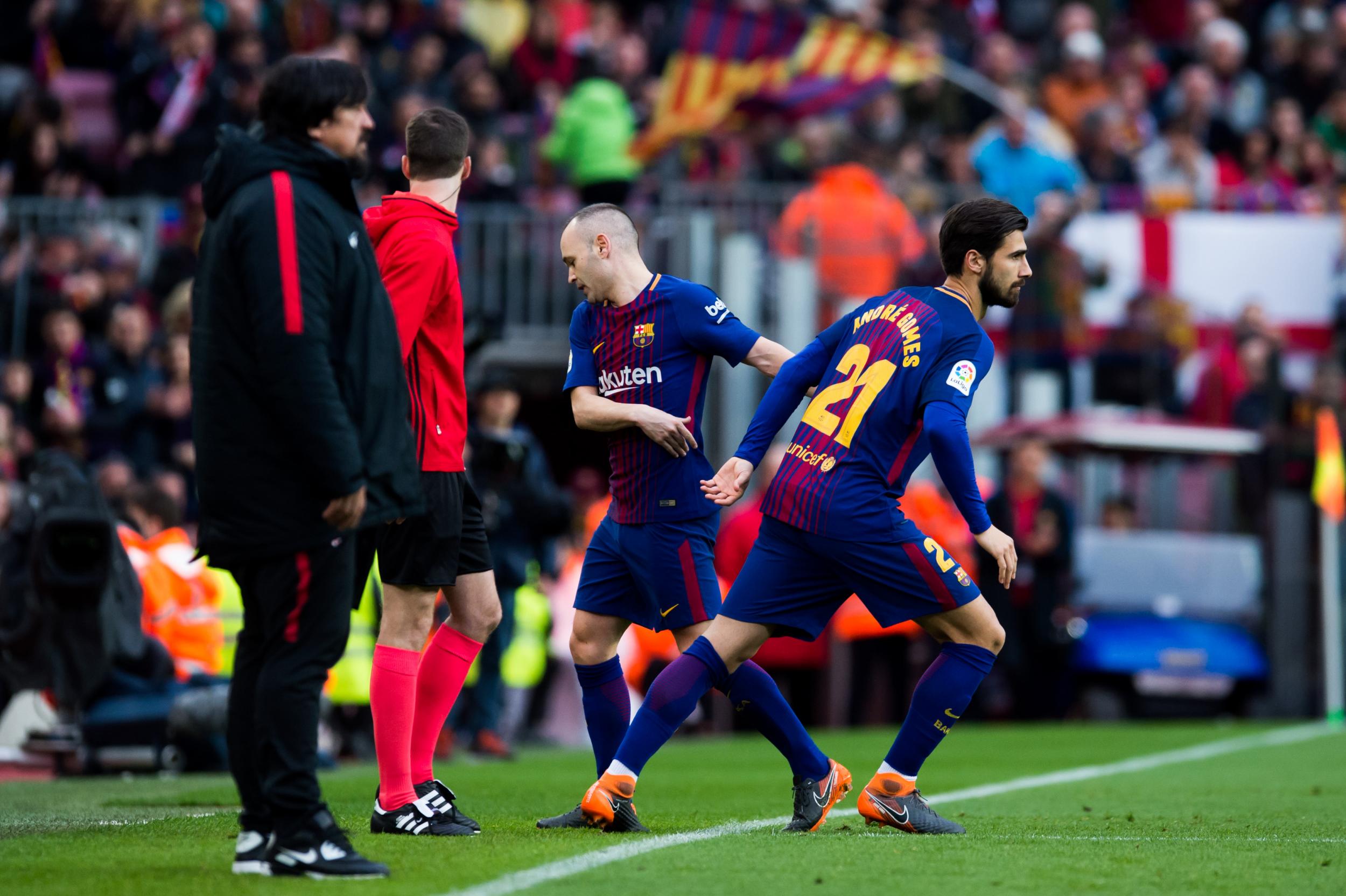 Andre Gomes was greeted with boos when he replaced Andres Iniesta