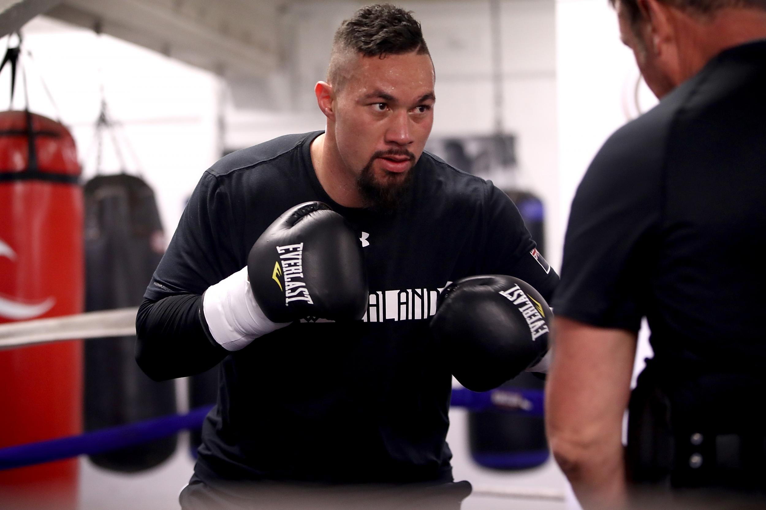 Parker spars with his trainer