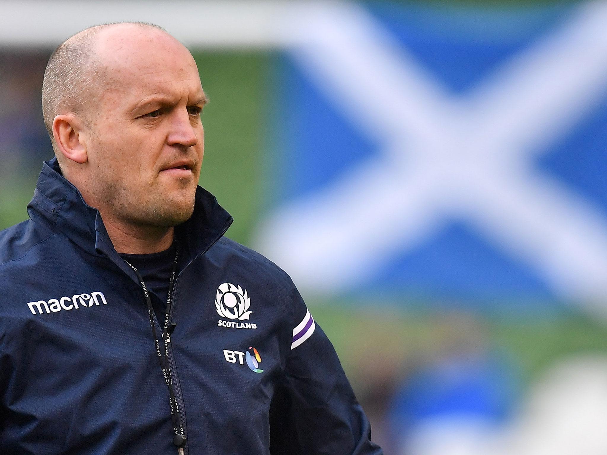 Gregor Townsend in training with his Scotland side