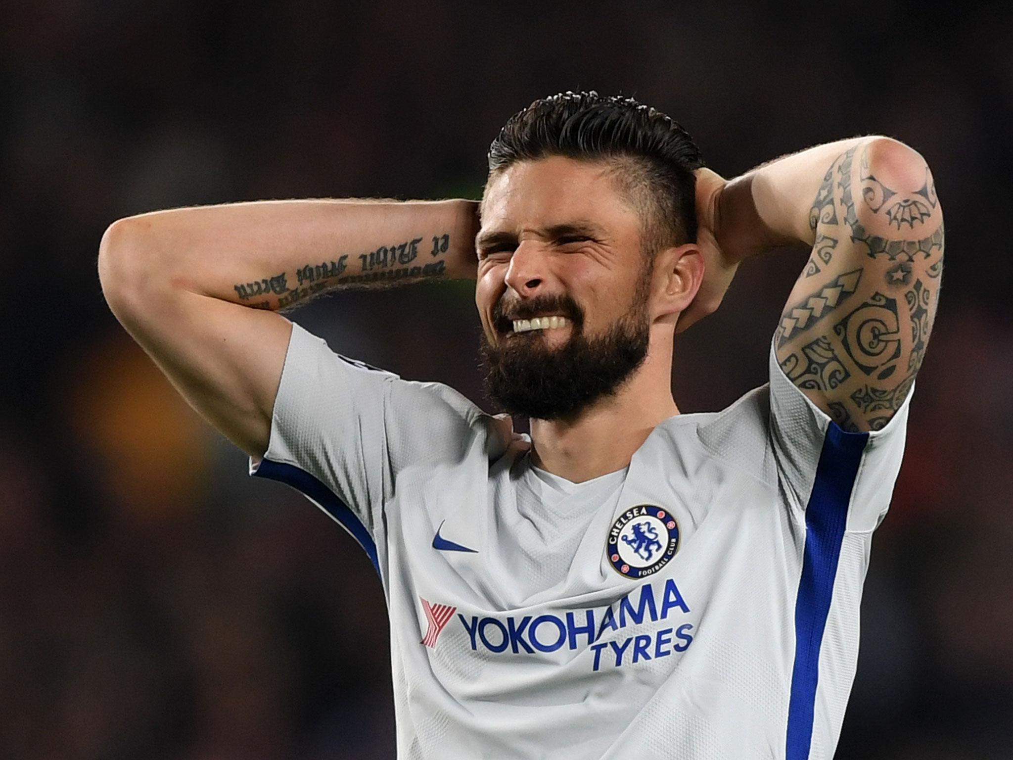 &#13;
Olivier Giroud was handed a start by Antonio Conte but failed to have the desired effect &#13;