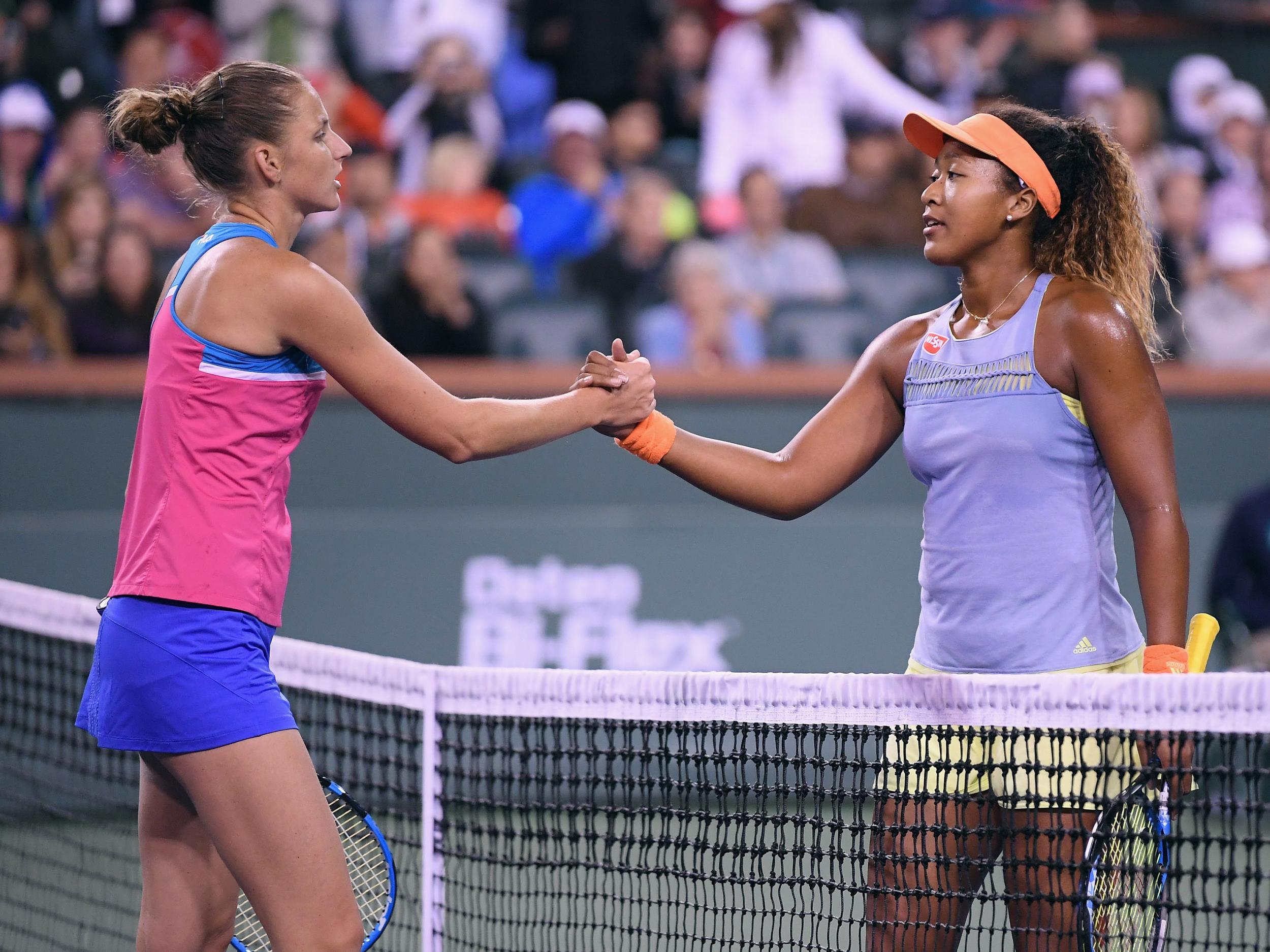 Osaka stunned Pliskova in straight sets to seal a place in the last four