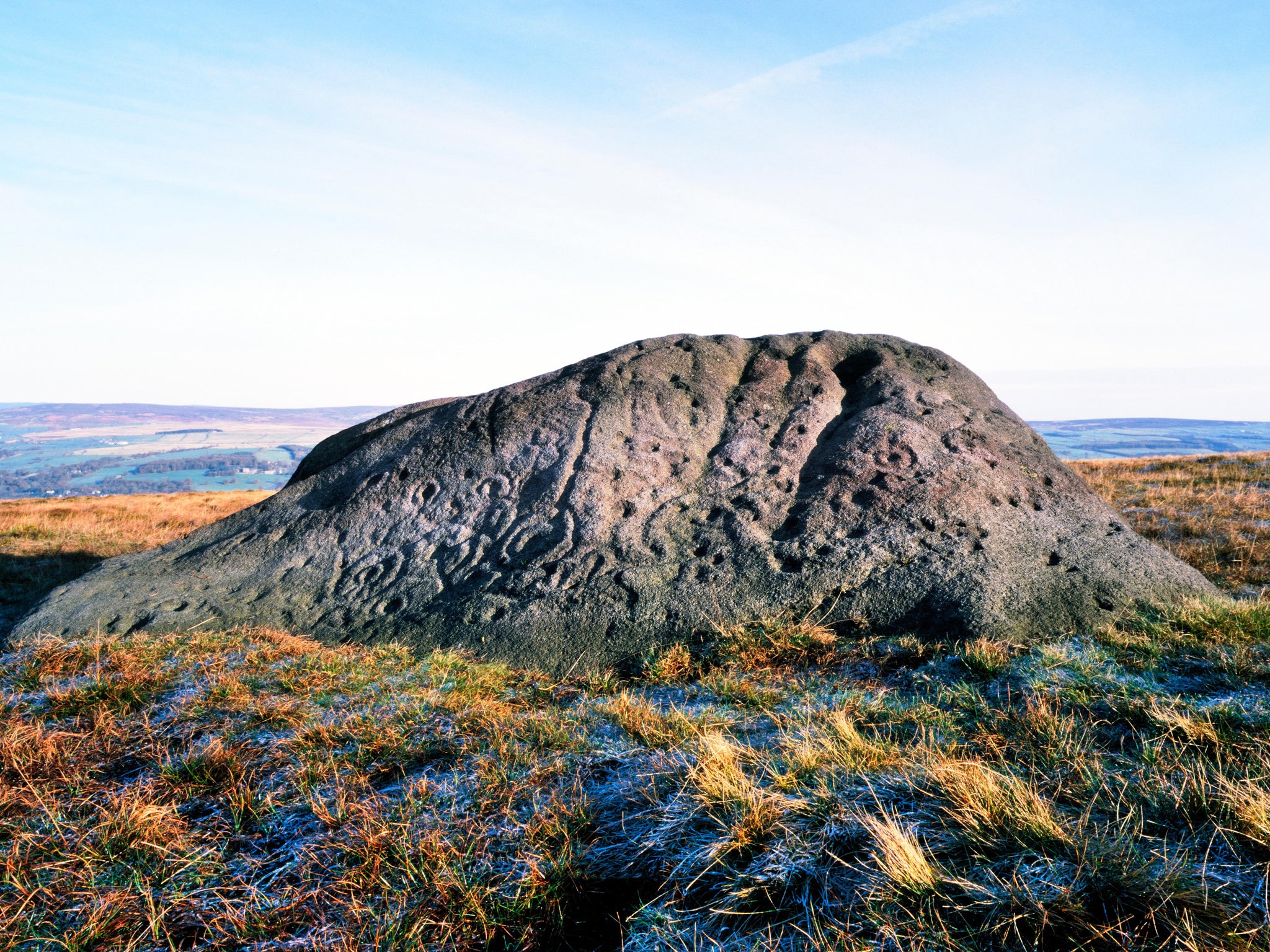 The Badger Stone on Ilkley Moor, one of the most important sites in the country for prehistoric rock art