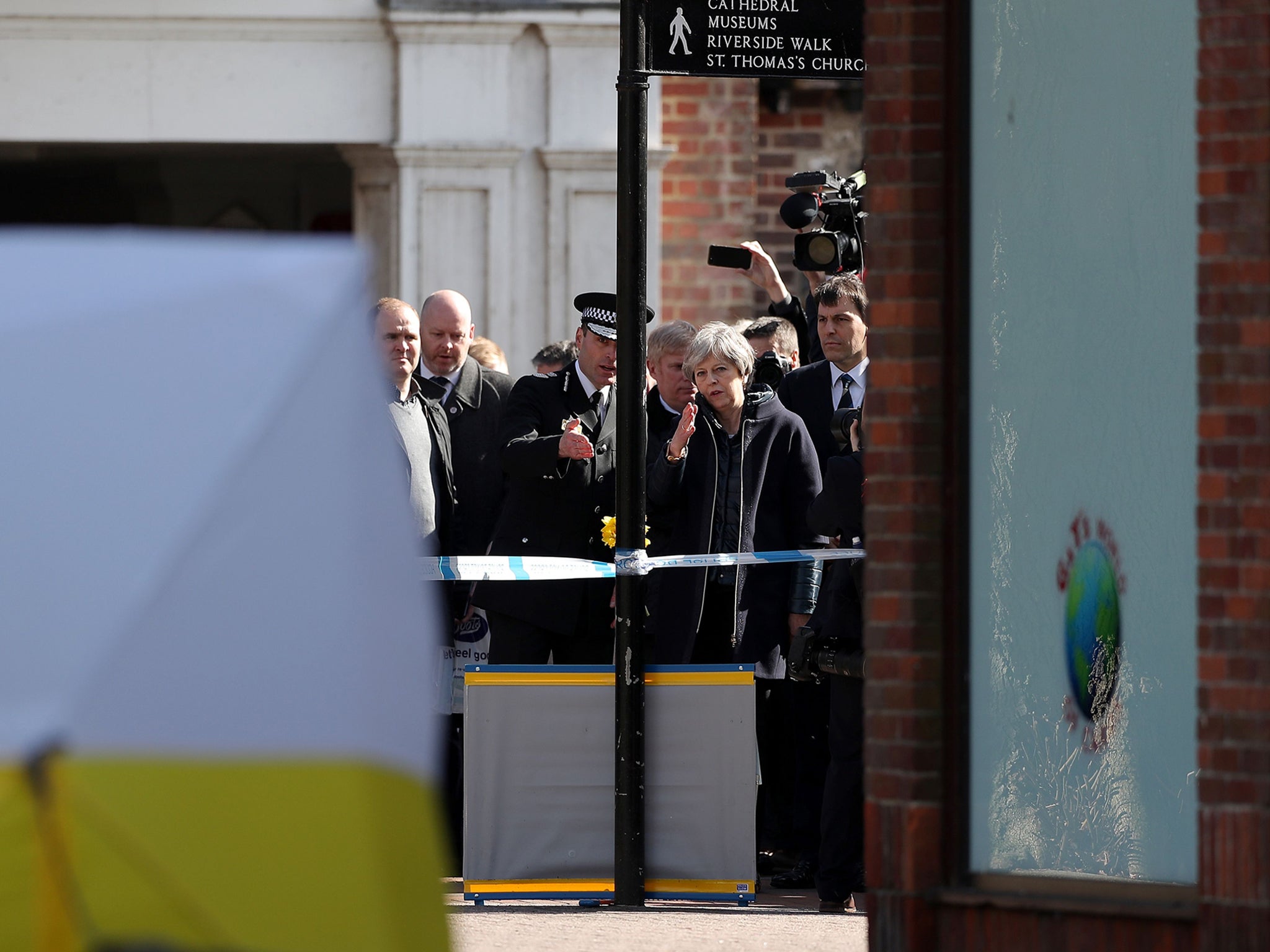 Theresa May has been in Salisbury visiting residents today