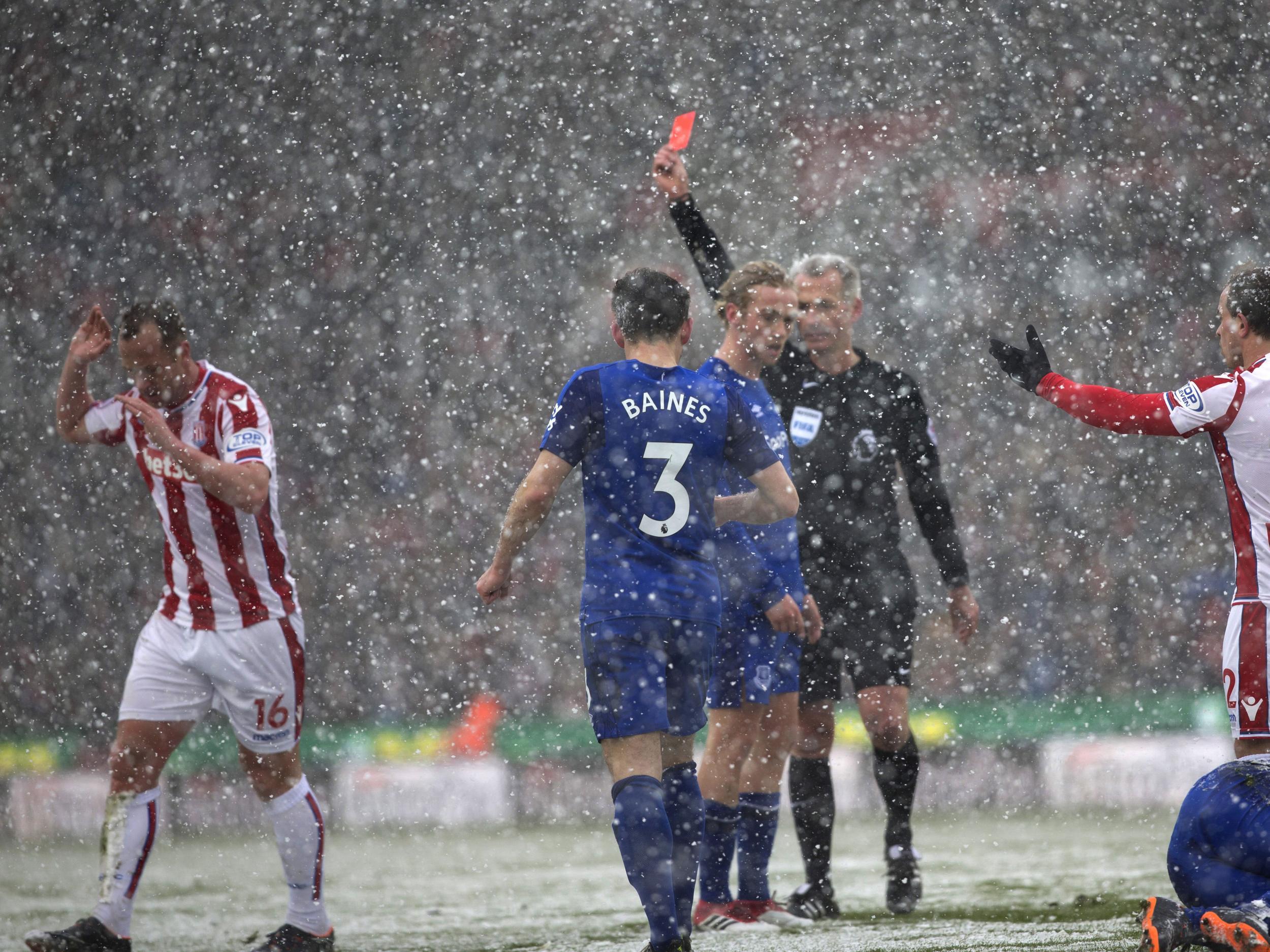 Stoke battled on with 10 men after Adam's dismissal