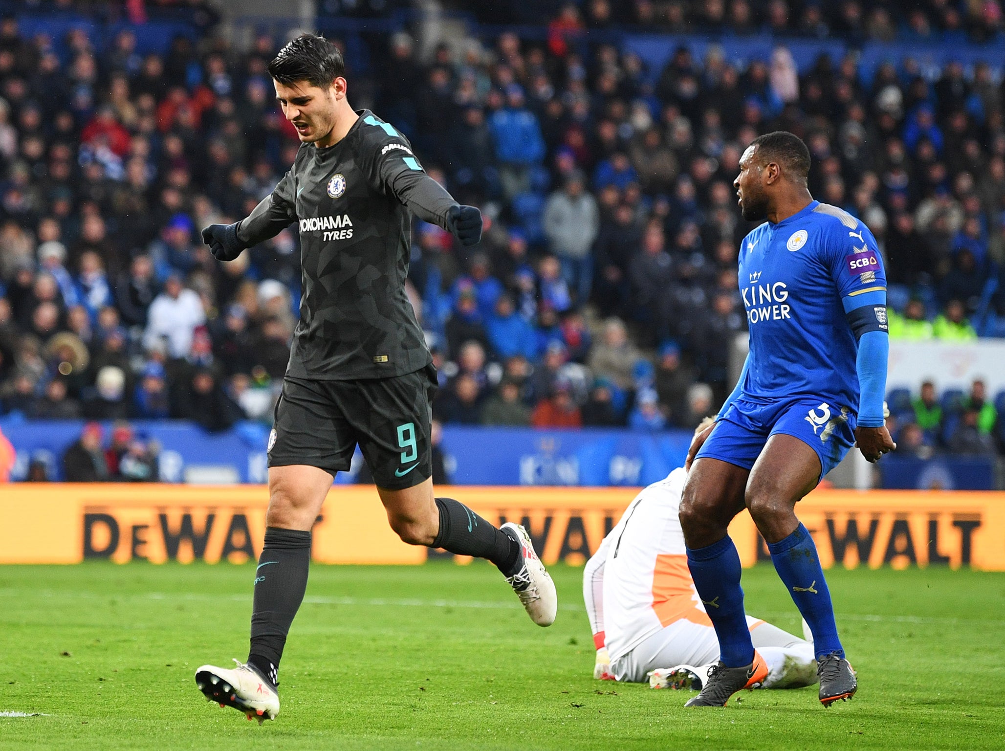 Morata appeared emotional after scoring the opener