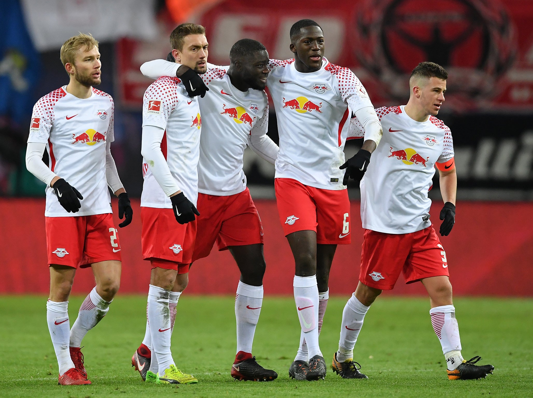 RB Leipzig celebrate taking the lead