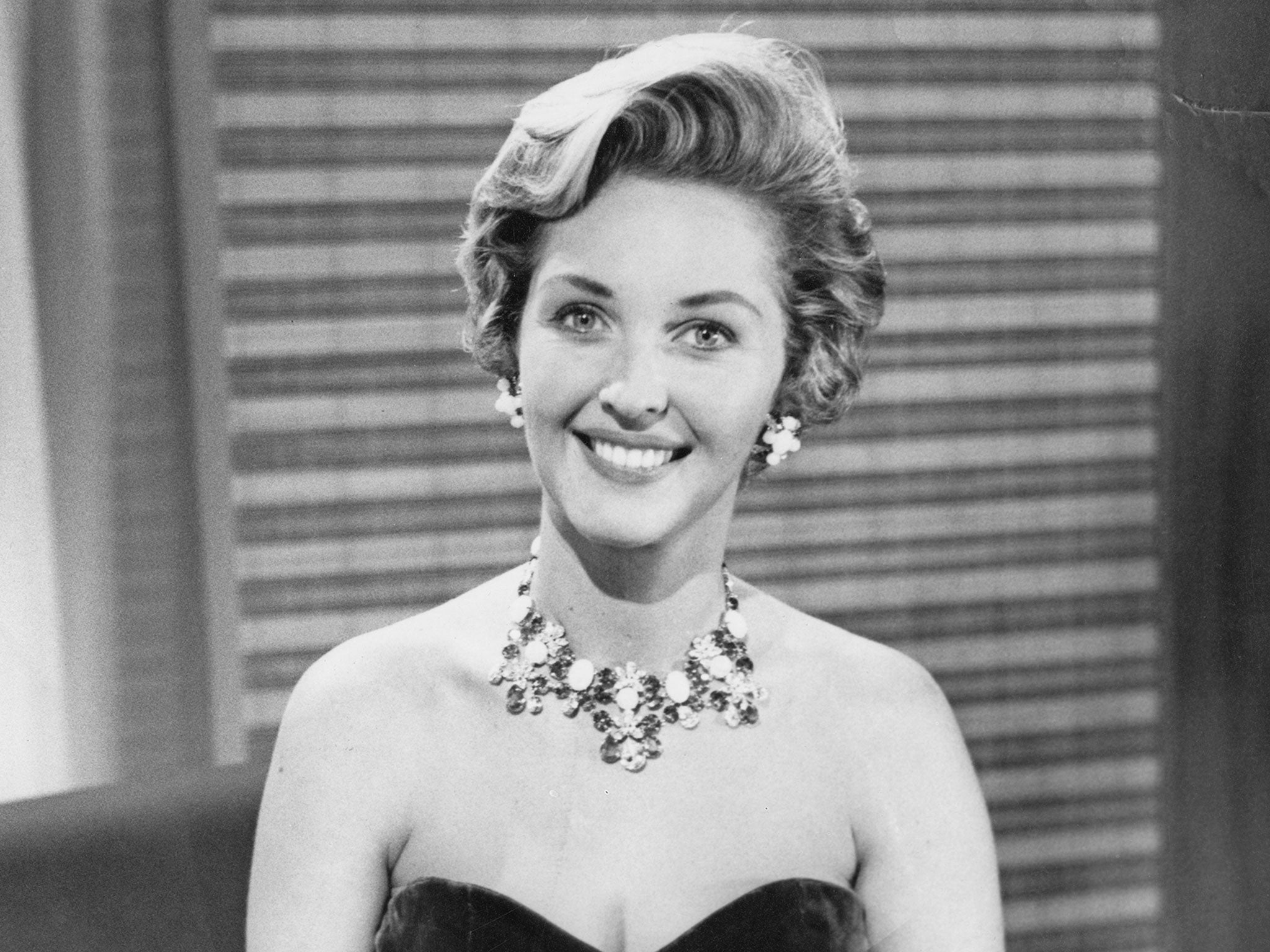 Eurovision Song Contest presenter Katie Boyle at the BBC Television Centre in Shepherd's Bush, London, 15th February, 1961