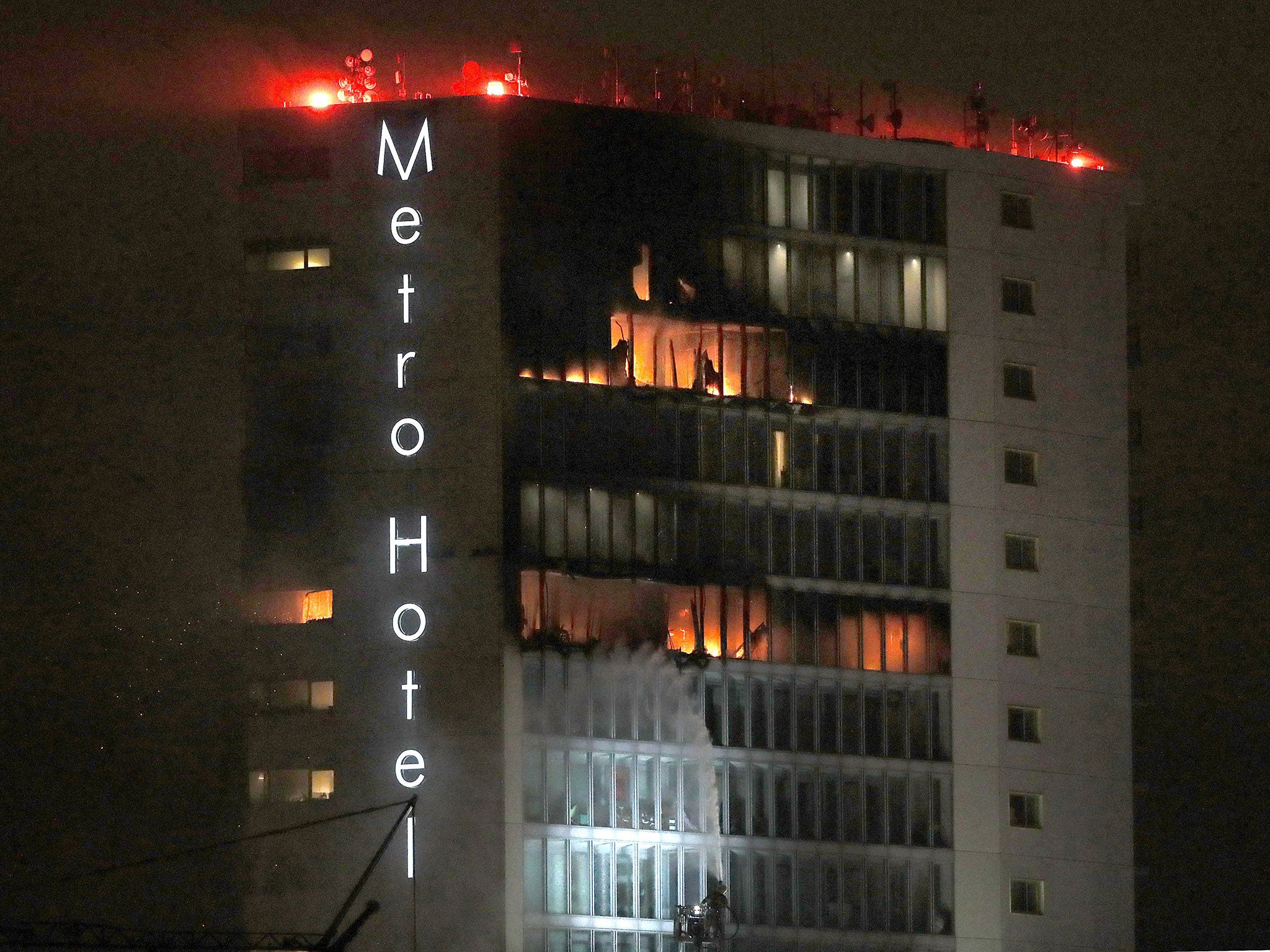 The blaze took hold at the Metro Hotel, near Dublin Airport, on the northside of the city