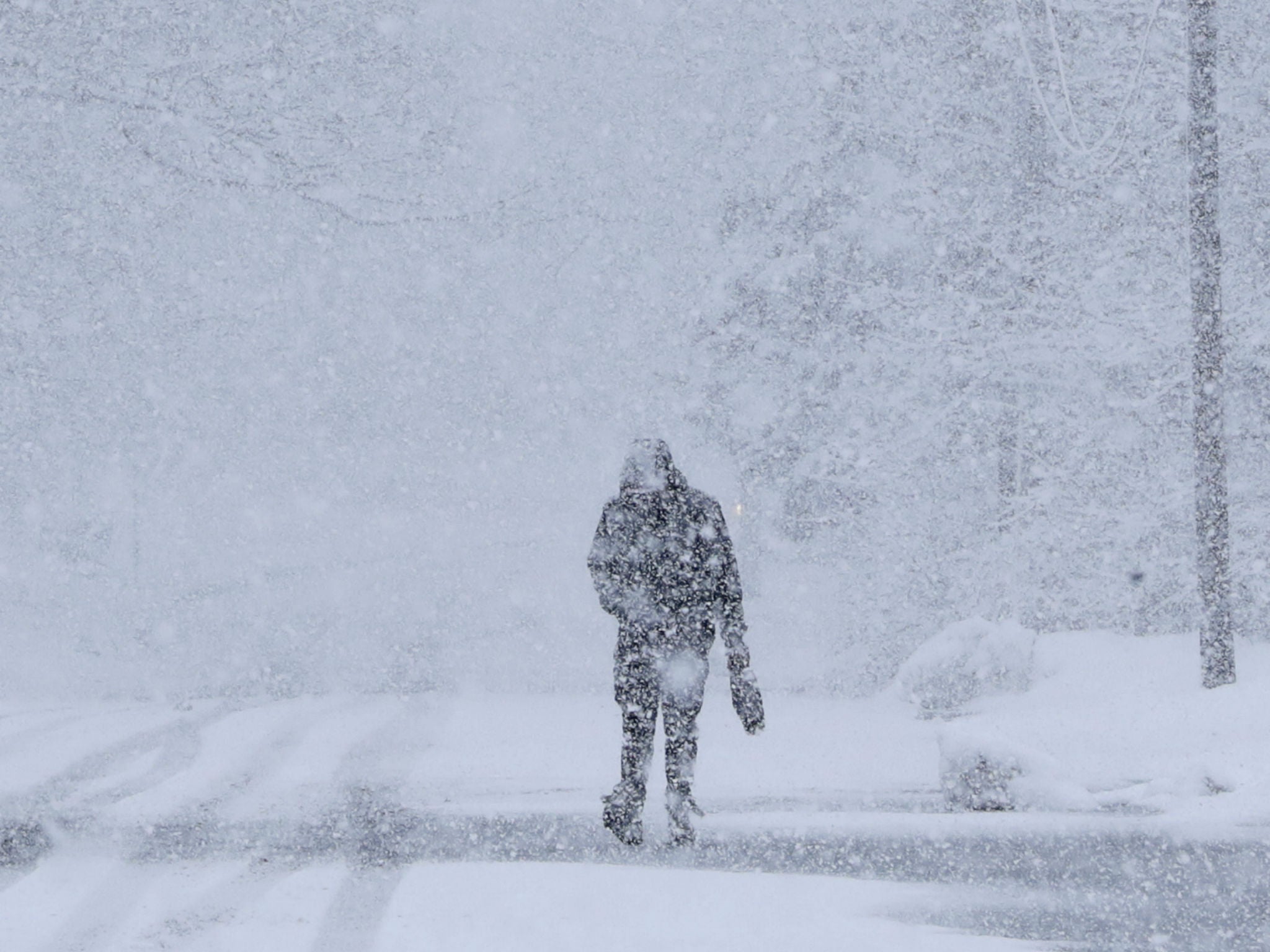 Snow hits Manville, New Jersey