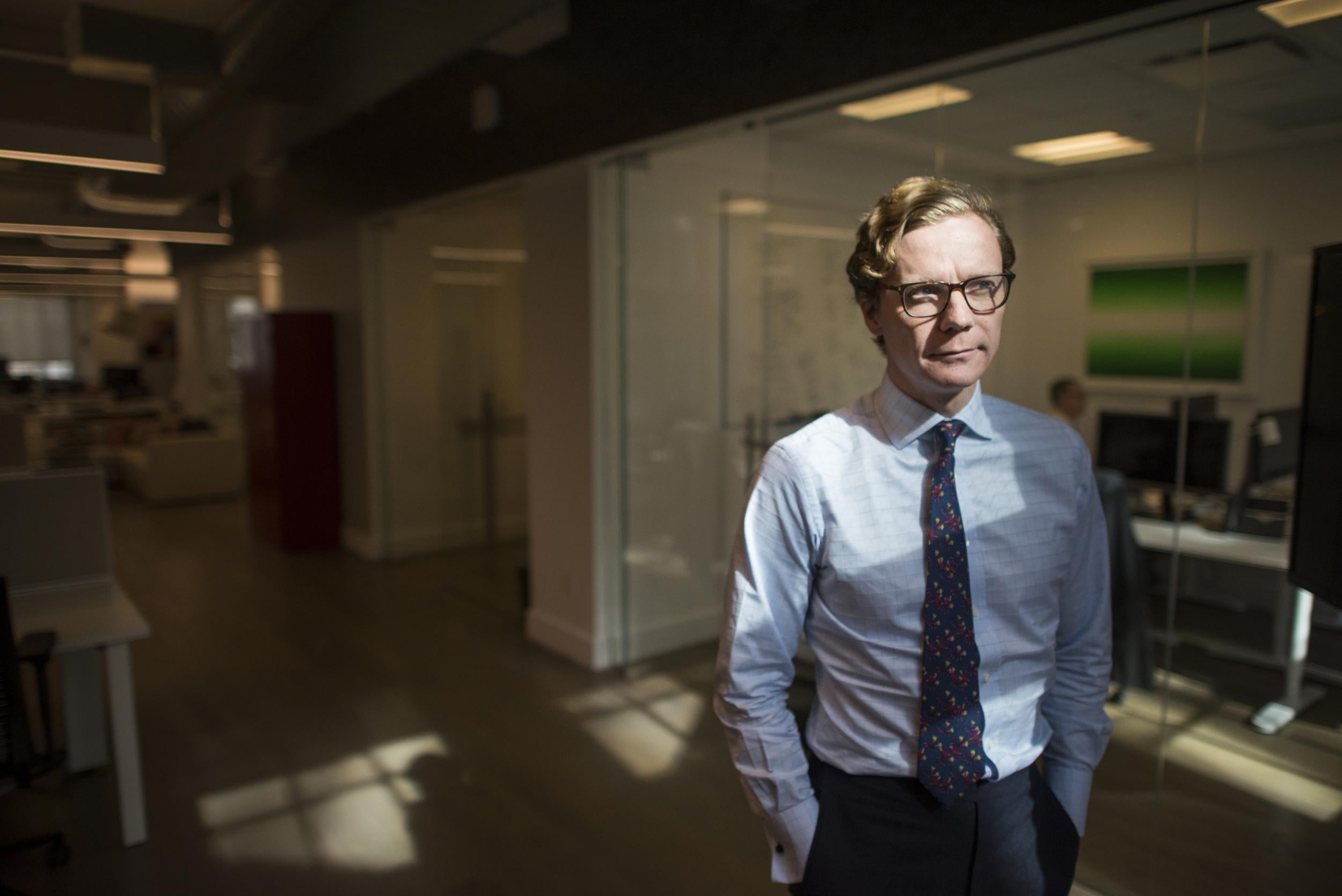 Alexander Nix in the company’s Fifth Avenue office. Wylie recalls Nix saying: ‘You’re going to leave, but we’re going to be in the White House’ (Joshua Bright /Washington Post)