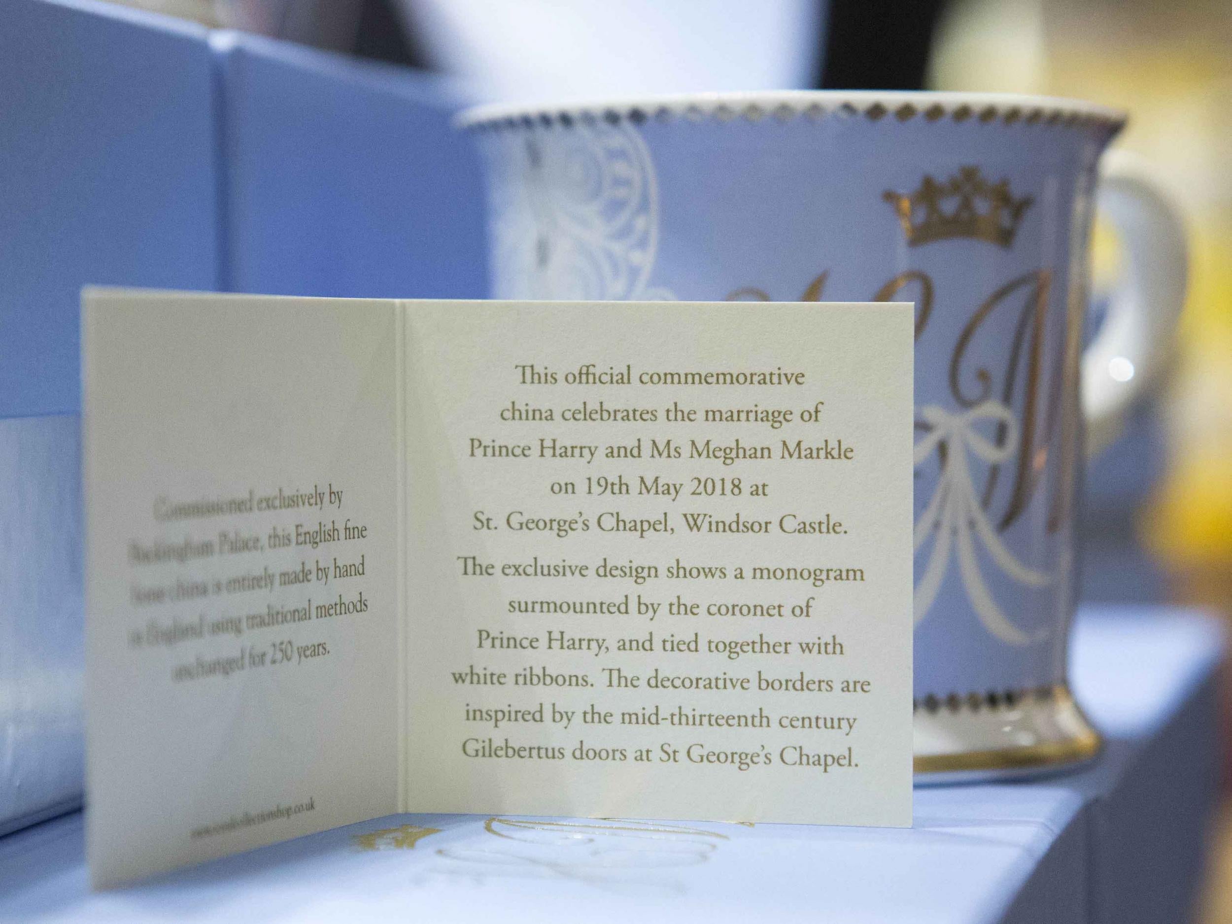 Each piece will include a card that explains the significance of the design (The Royal Collection Trust)