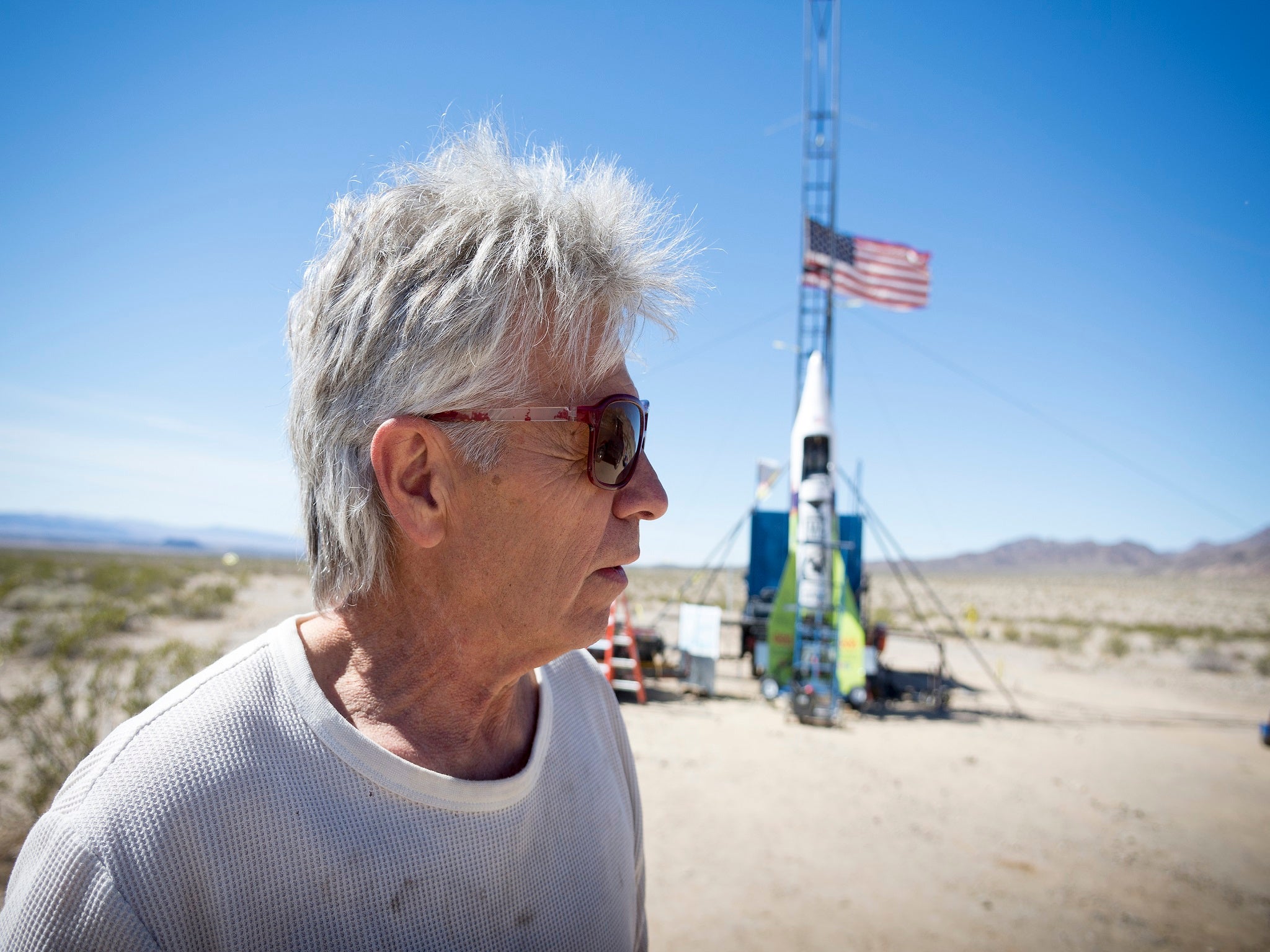 &#13;
Mike Hughes, who believes the earth is flat, said his story has ‘brought out the nuts’ &#13;