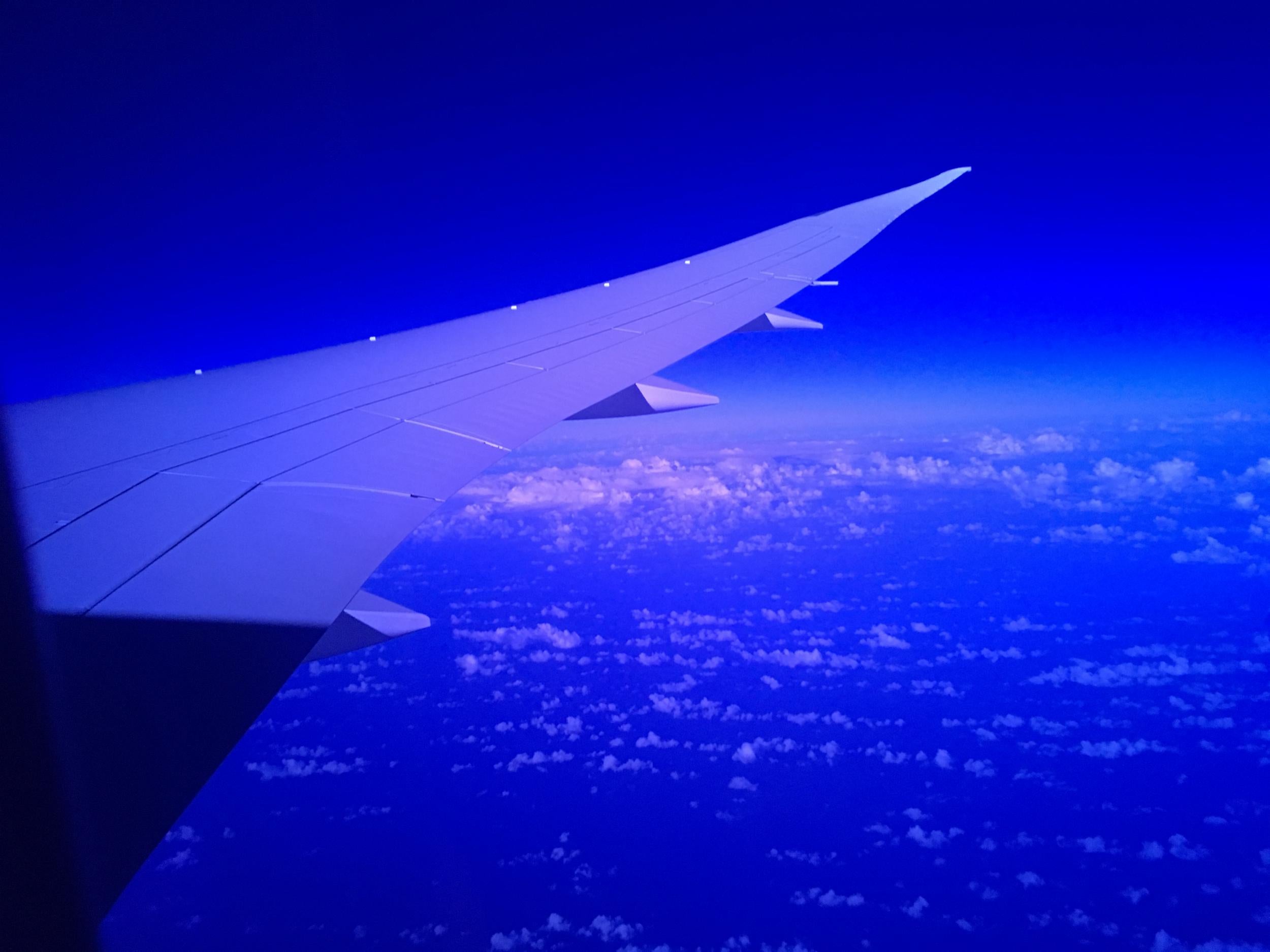 The first London-Perth nonstop flight at dawn over the Indian Ocean