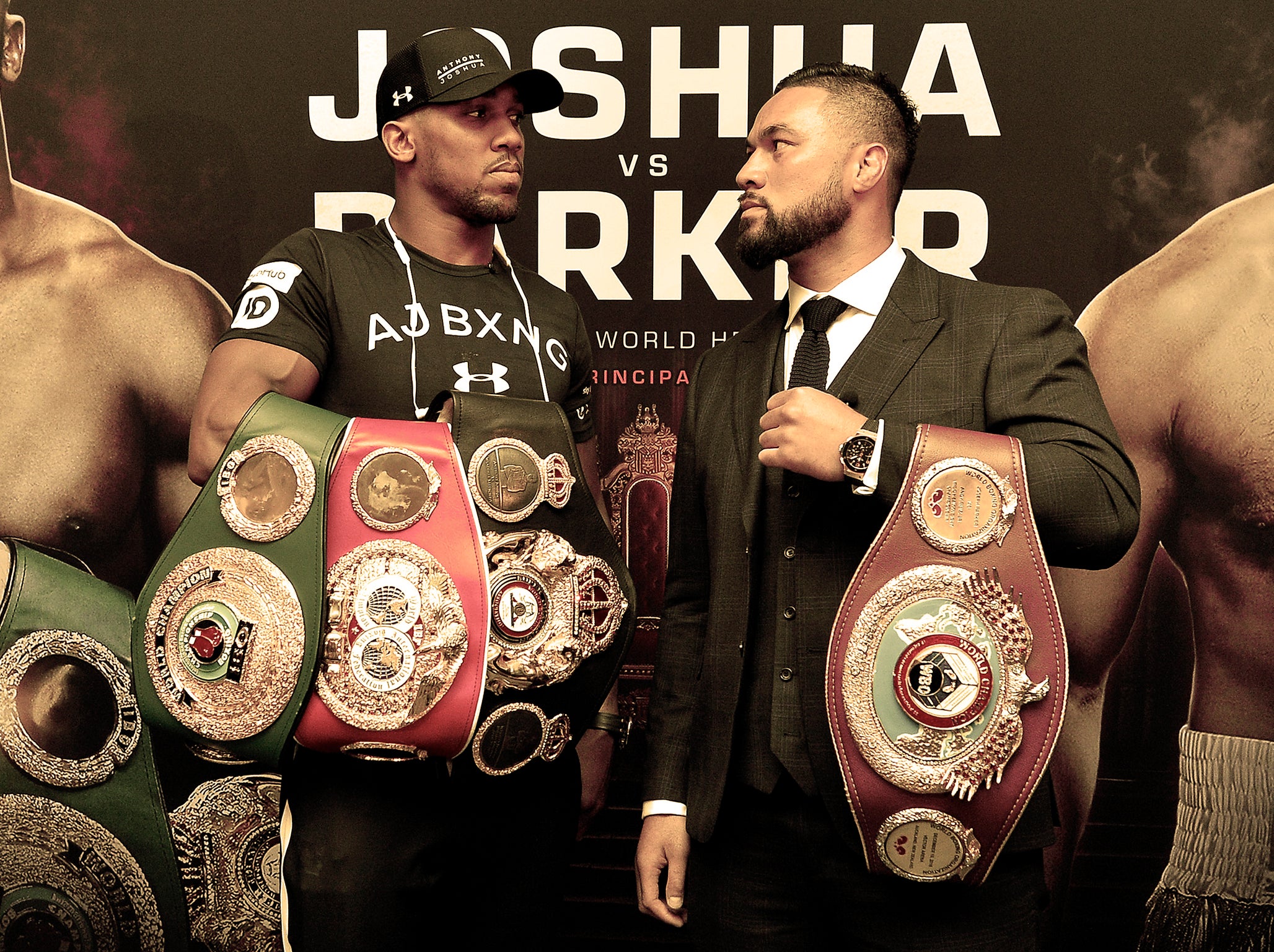 Anthony Joshua and Joseph Parker at their press conference in January