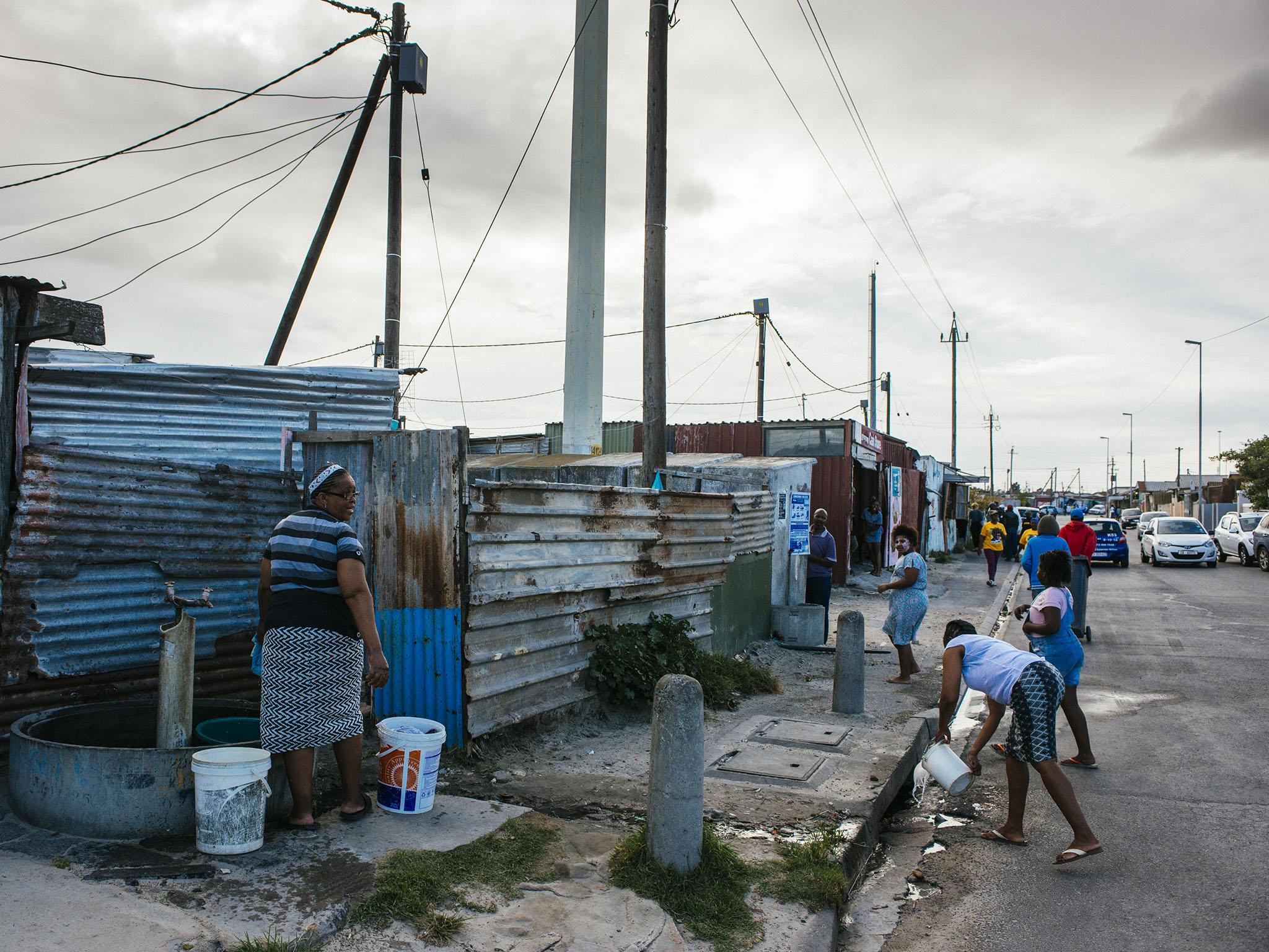 Residents in the Khayelitsha township, Cape Town, South Africa