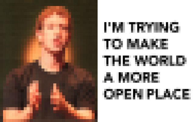 ‘I’m trying to make the world a more open place (Mark Zuckerberg)’ by Langlands &amp; Bell