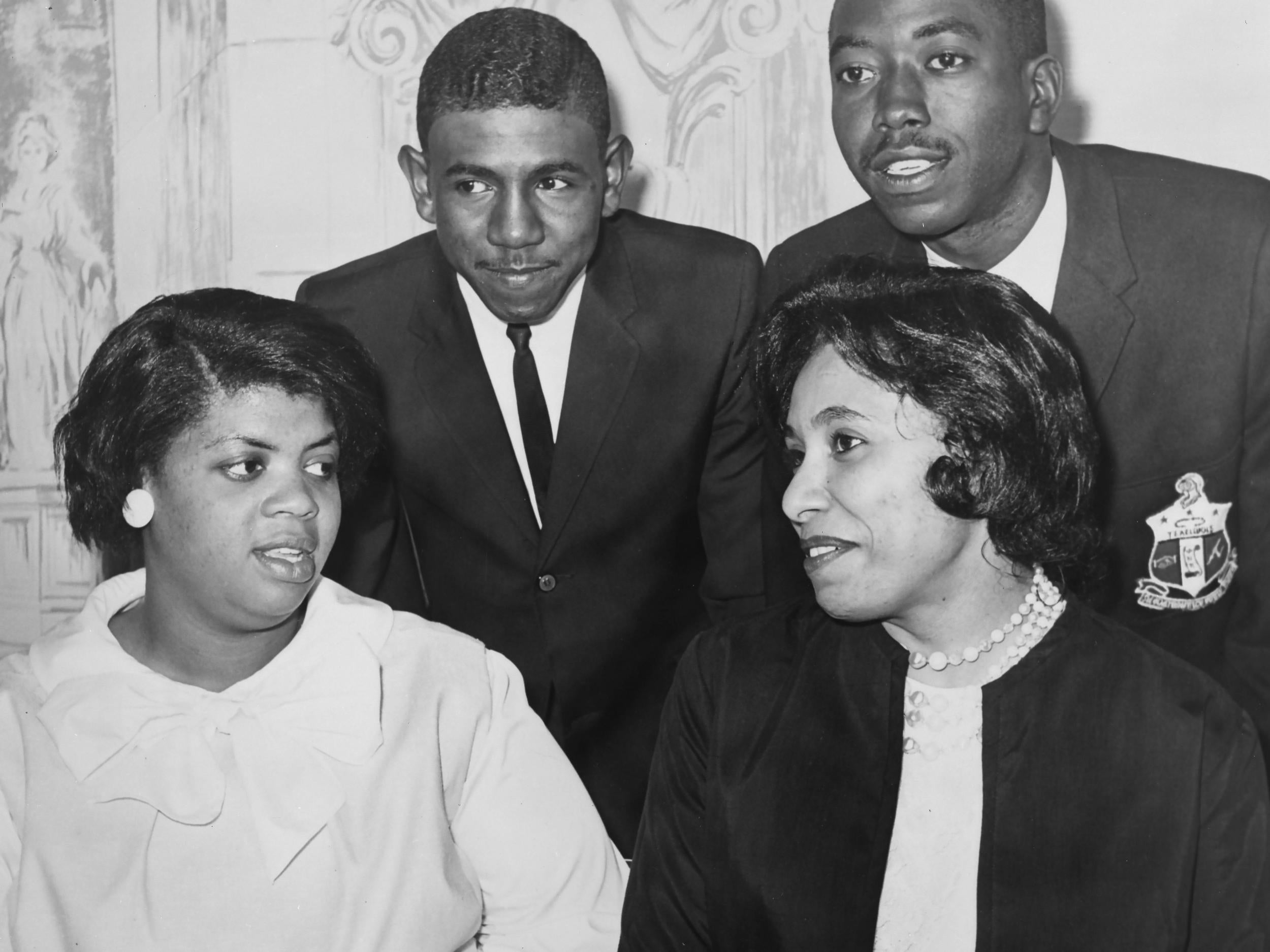 Brown (left) with four of the other child plaintiffs in the case on the 10th anniversary of the 1954 ruling