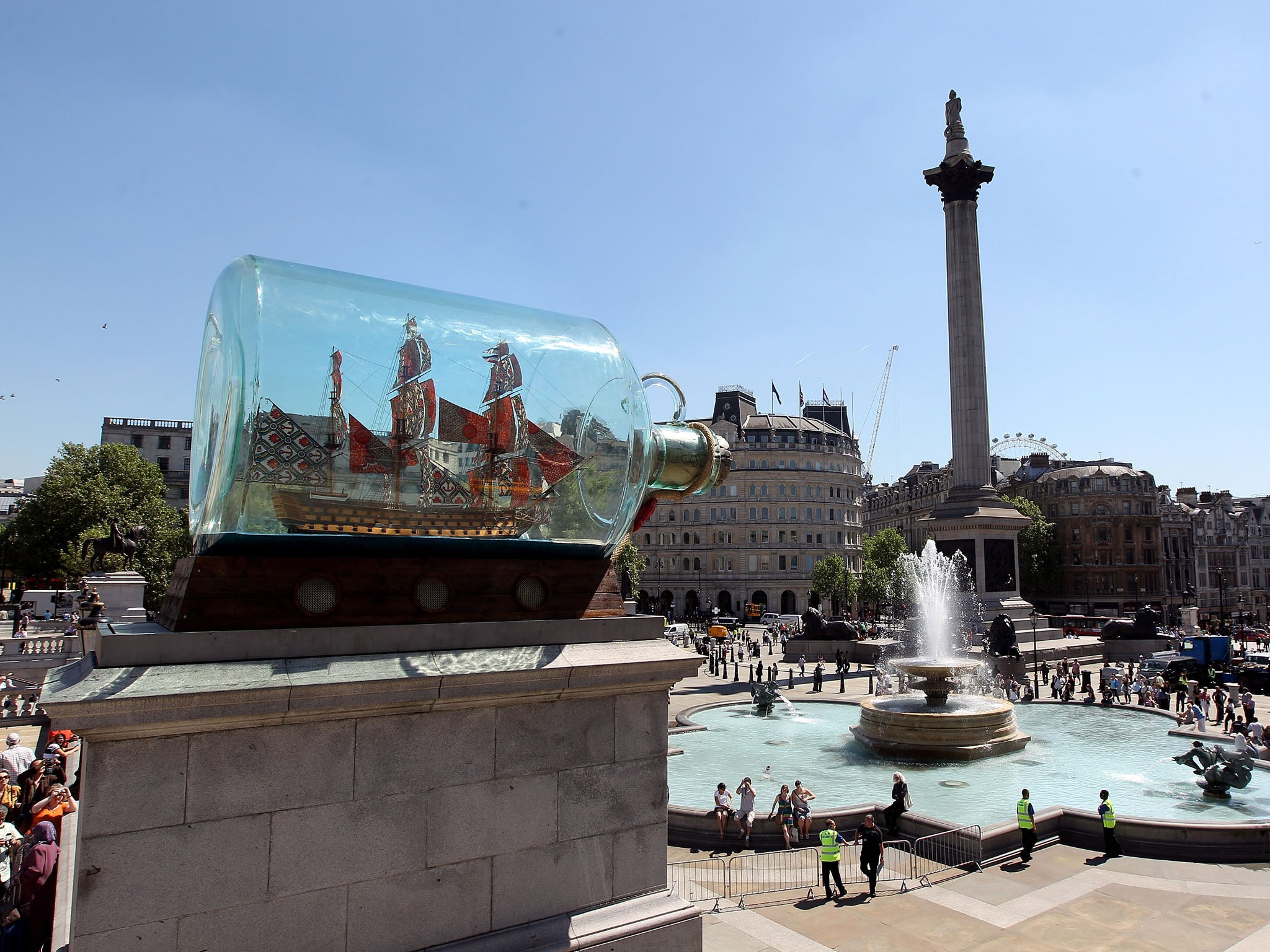 Yinka Shonibare’s ’Nelson’s Ship in a Bottle’ on the fourth plinth