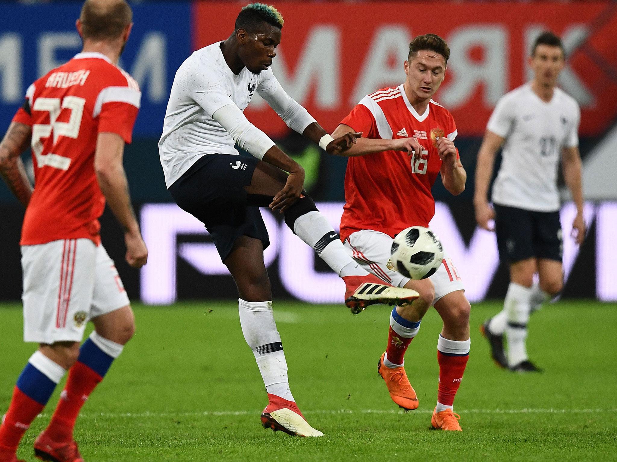 Abuse was audible on a TV broadcast after Paul Pogba scored France’s second goal against Russia on Tuesday